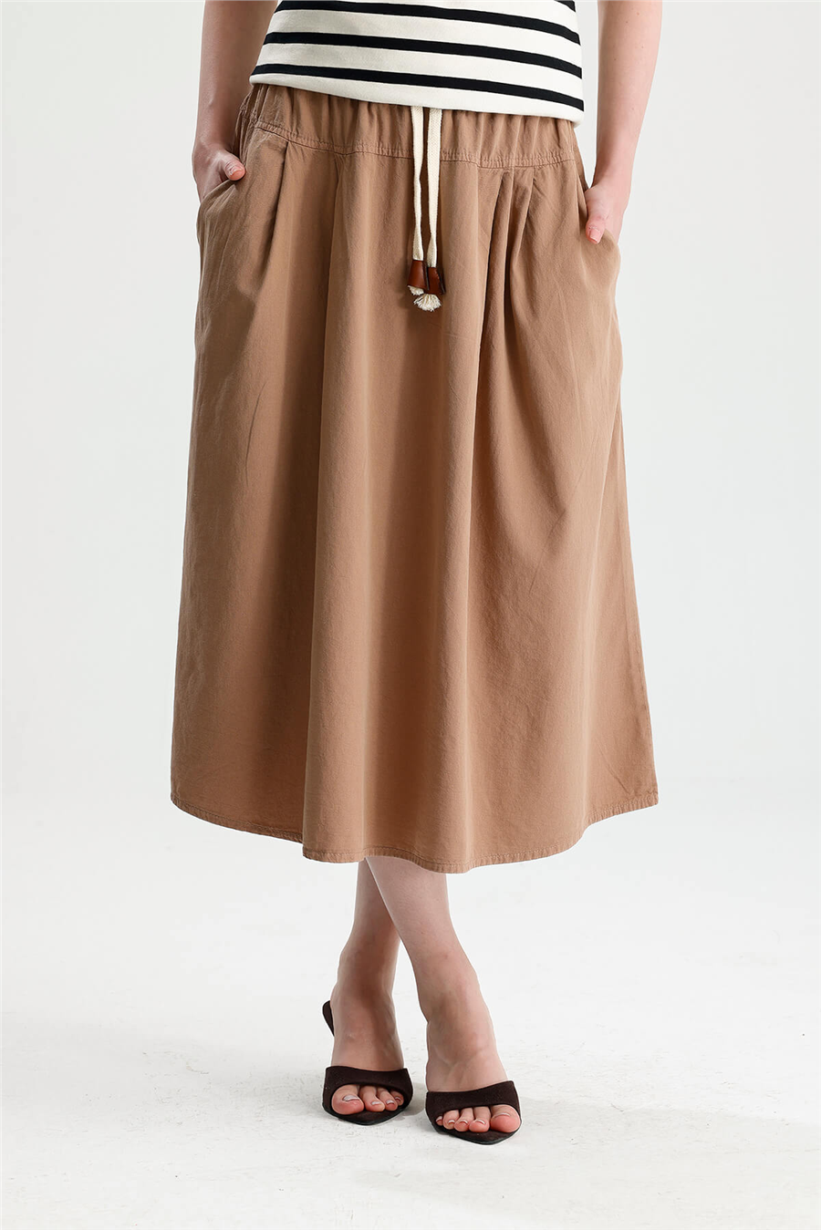 Camel Gabardin Etek