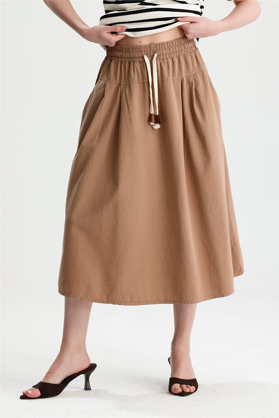 Camel Gabardin Etek