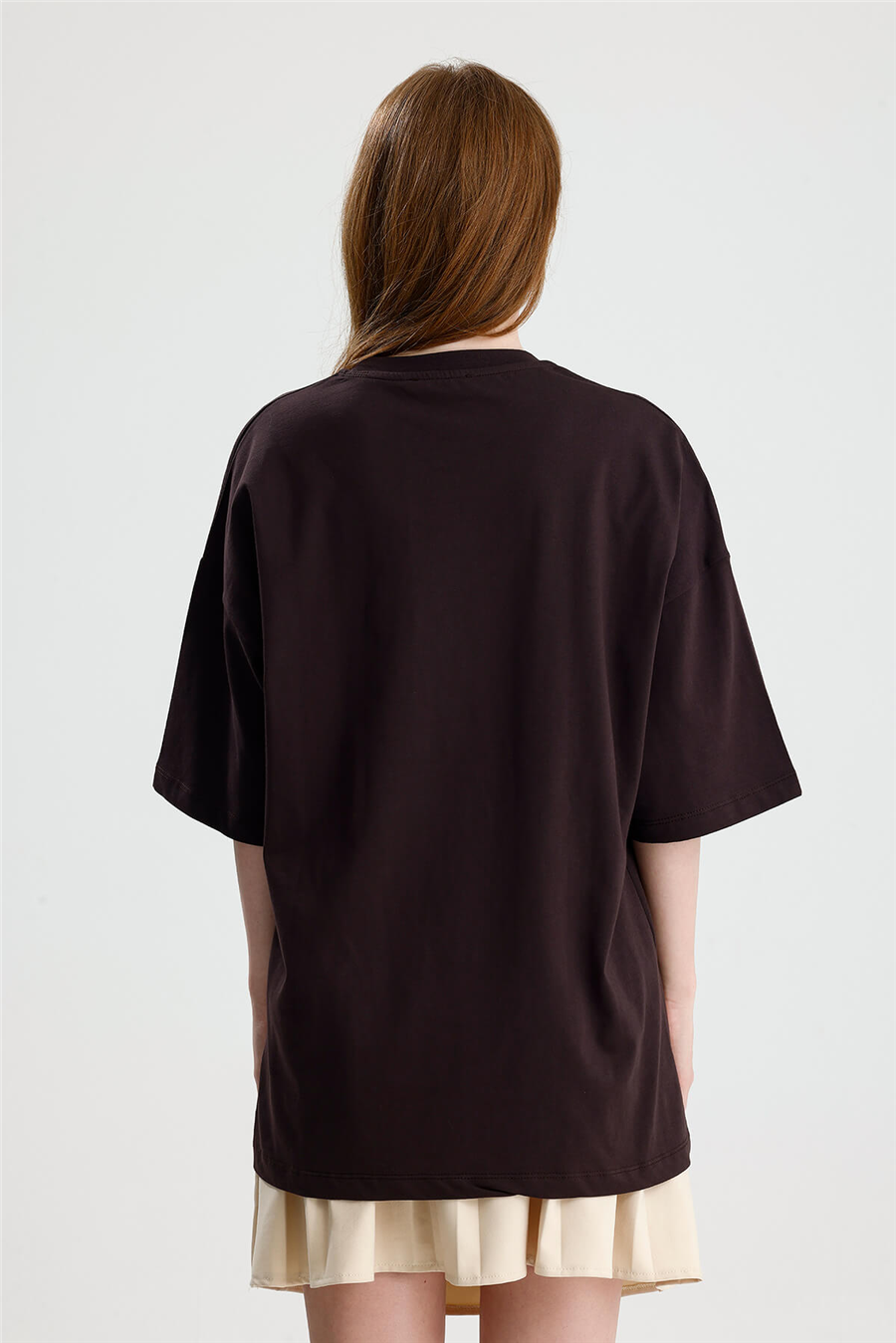 Kahve Oversize Kısa Kol Tshirt