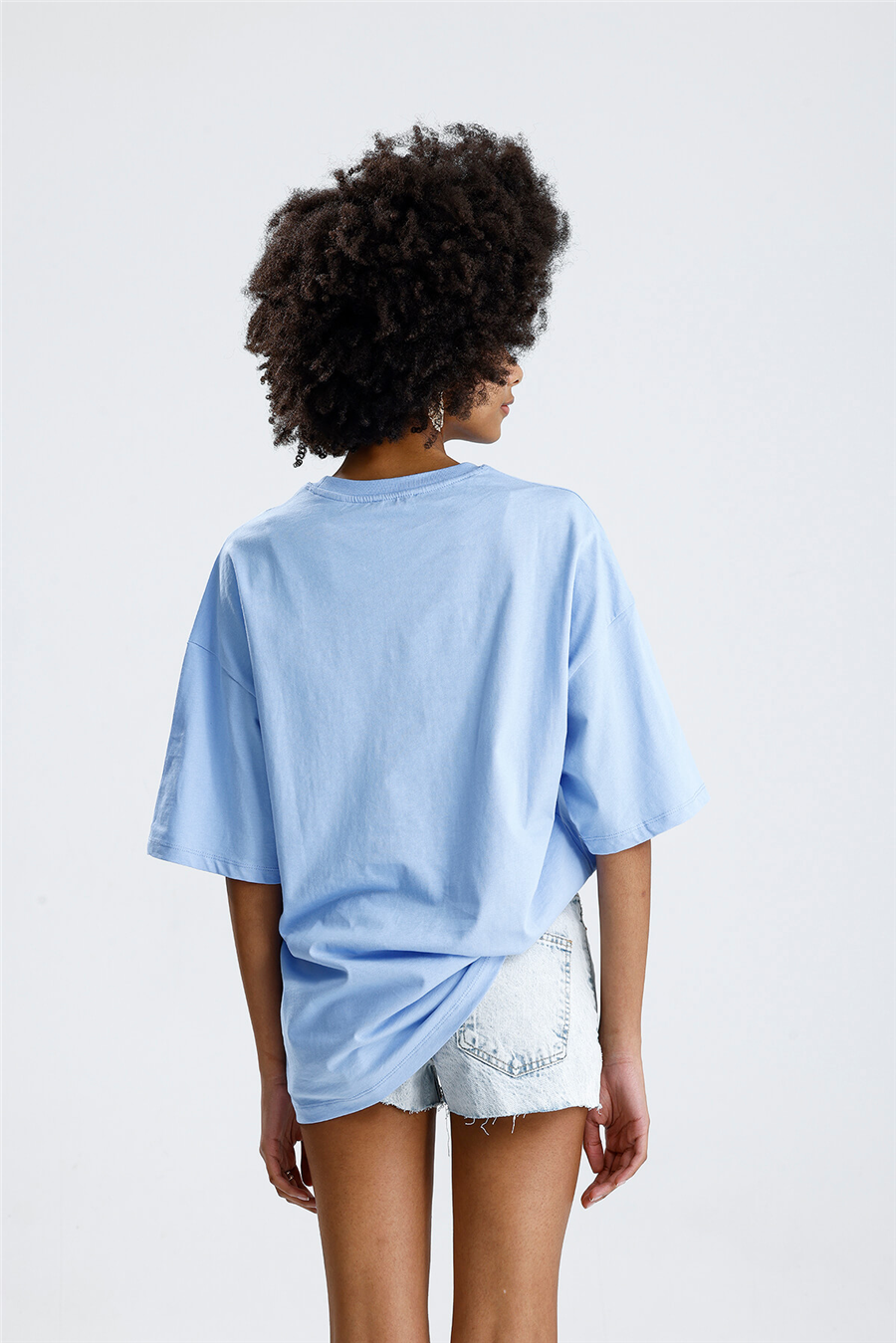 Mavi Oversize Kısa Kol Tshirt
