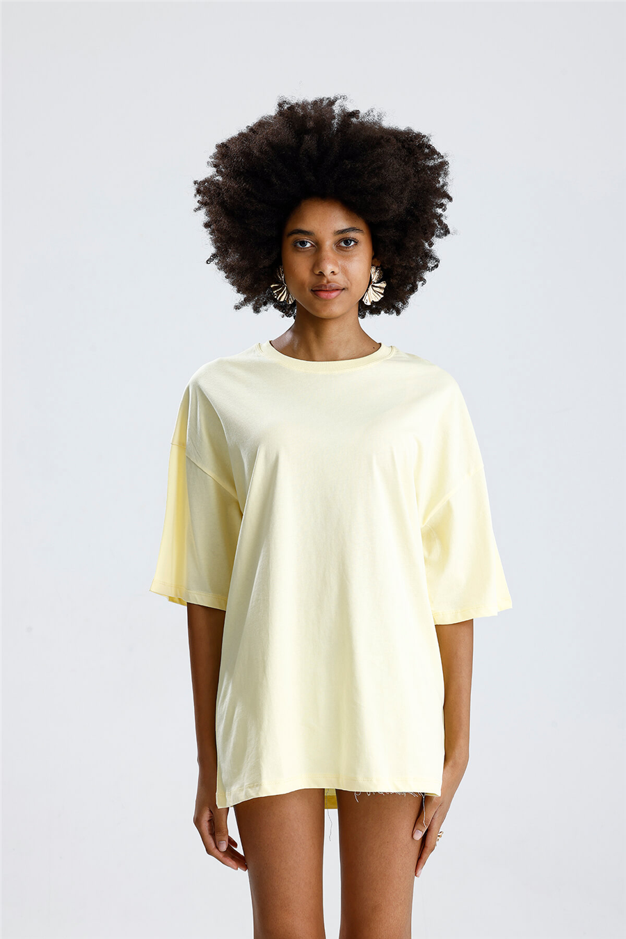 Sarı Oversize Kısa Kol Tshirt
