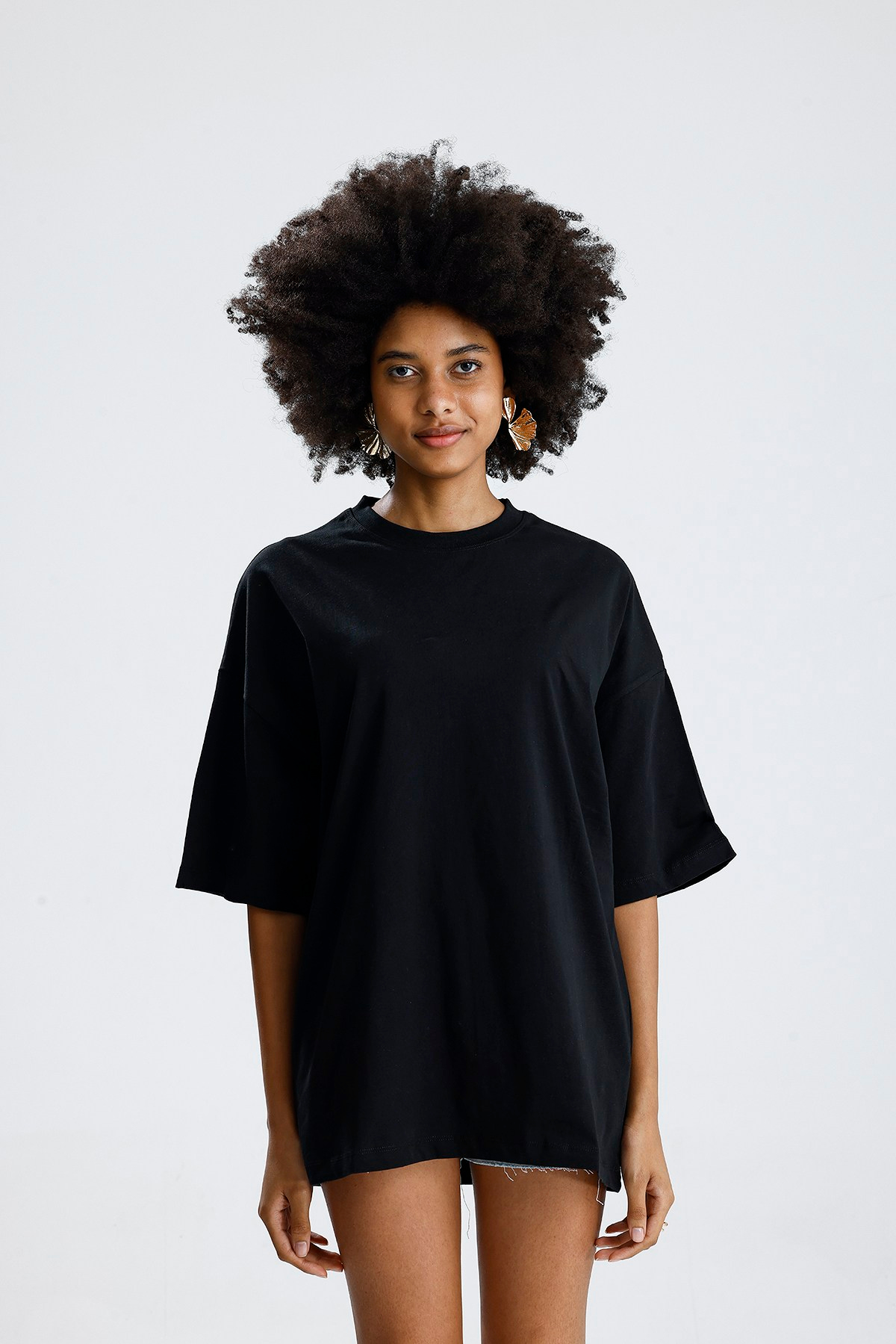 Siyah Oversize Kısa Kol Tshirt