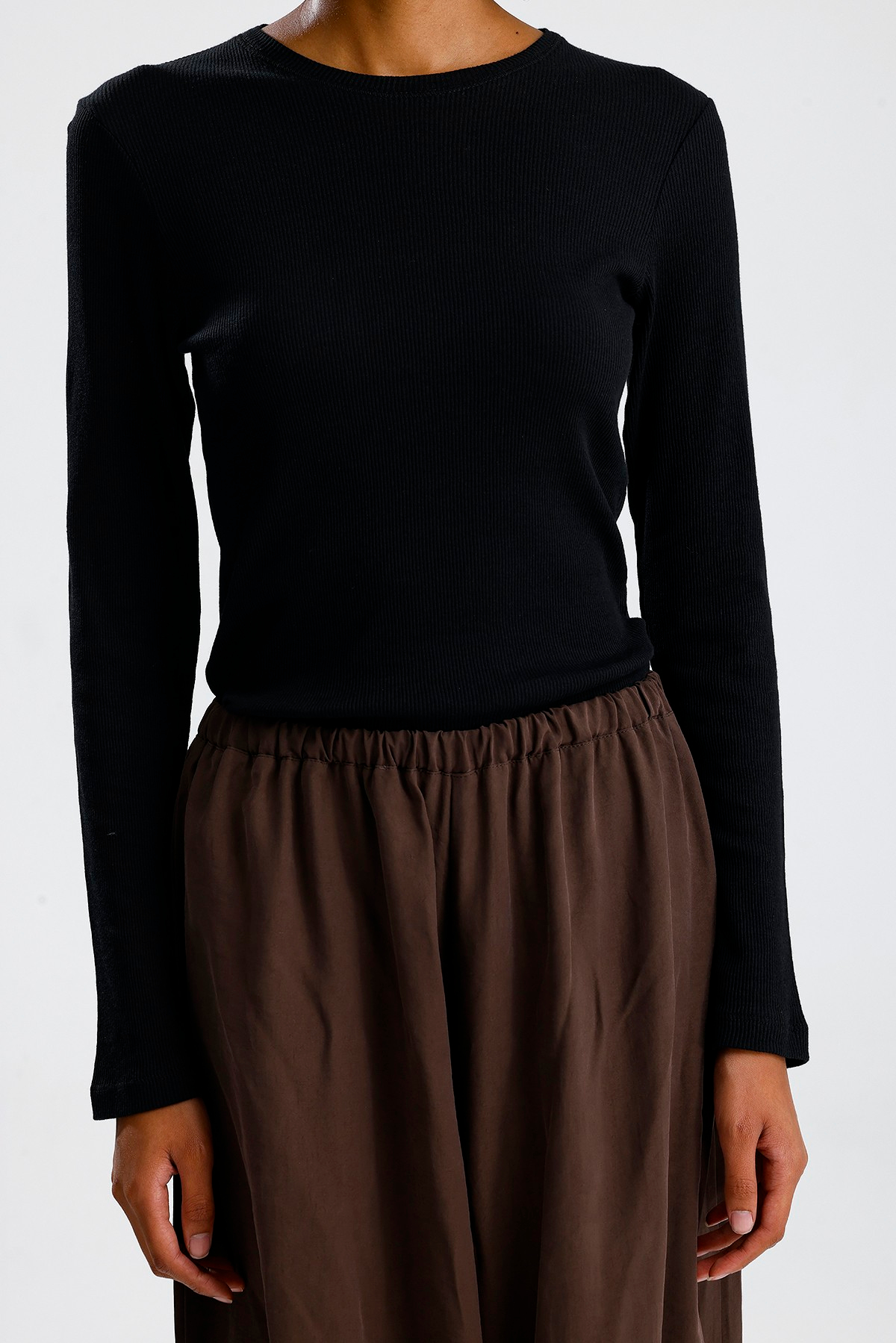 Siyah Uzun Kol Basic Tshirt