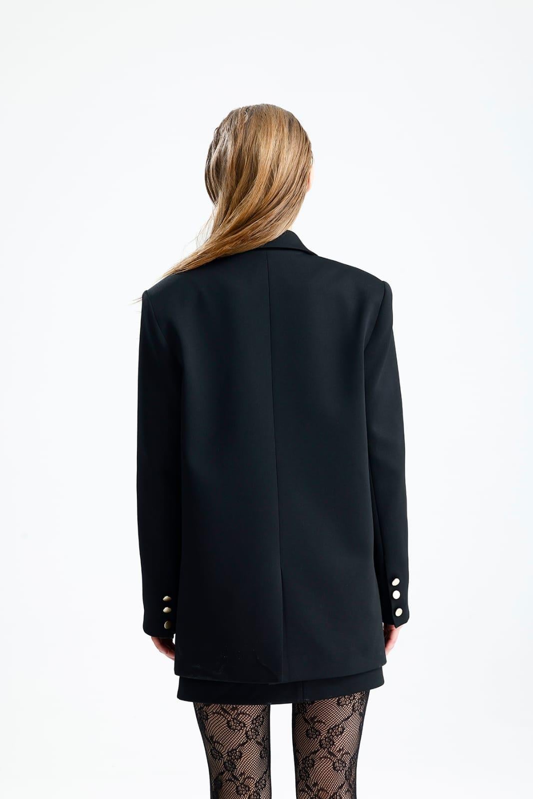 JADİDA Siyah Blazer Ceket ve Mini Etek Takım