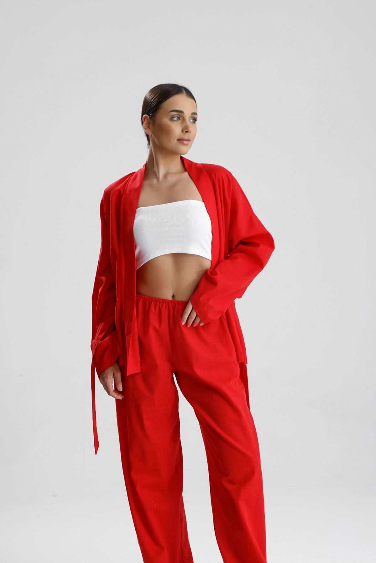 Rose Kadın KimonoKırmızı Gece/Gündüz Kimono