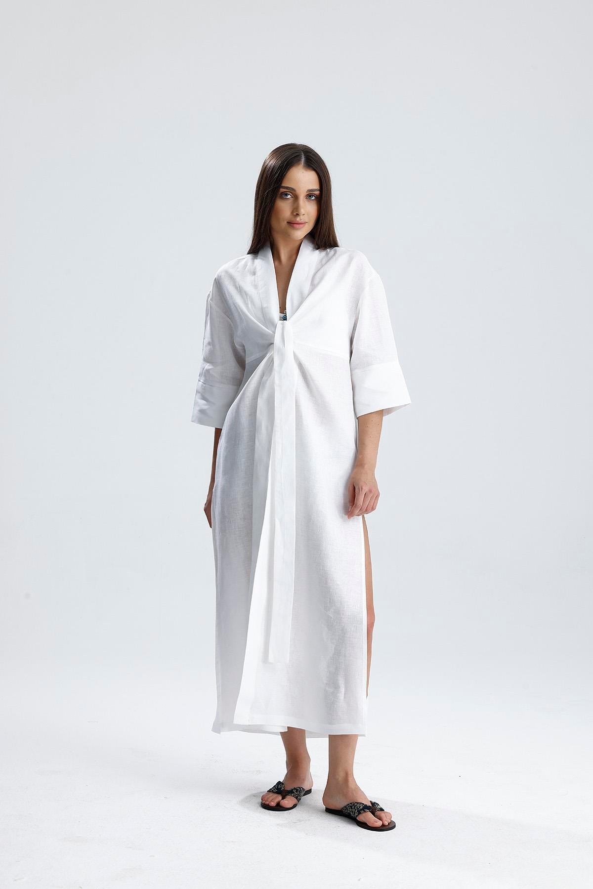 Sierra Beyaz Gece/Gündüz Kimono