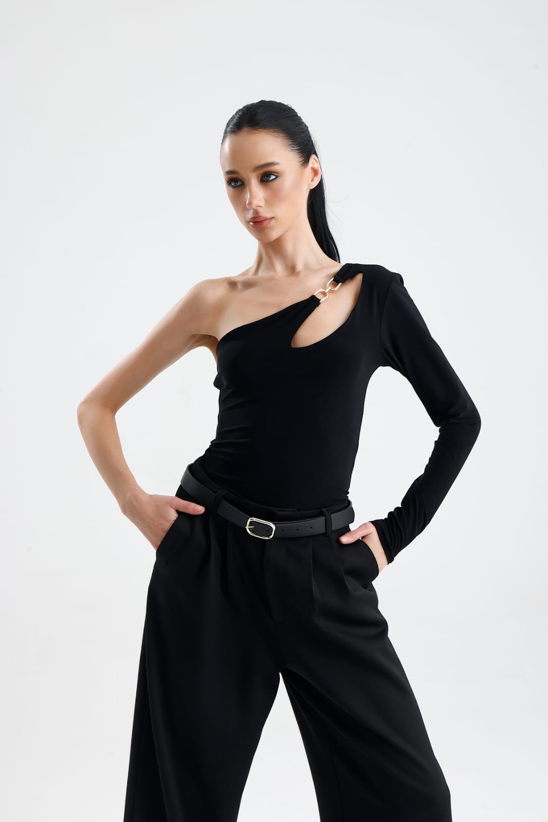 VALETTA siyah tokalı body