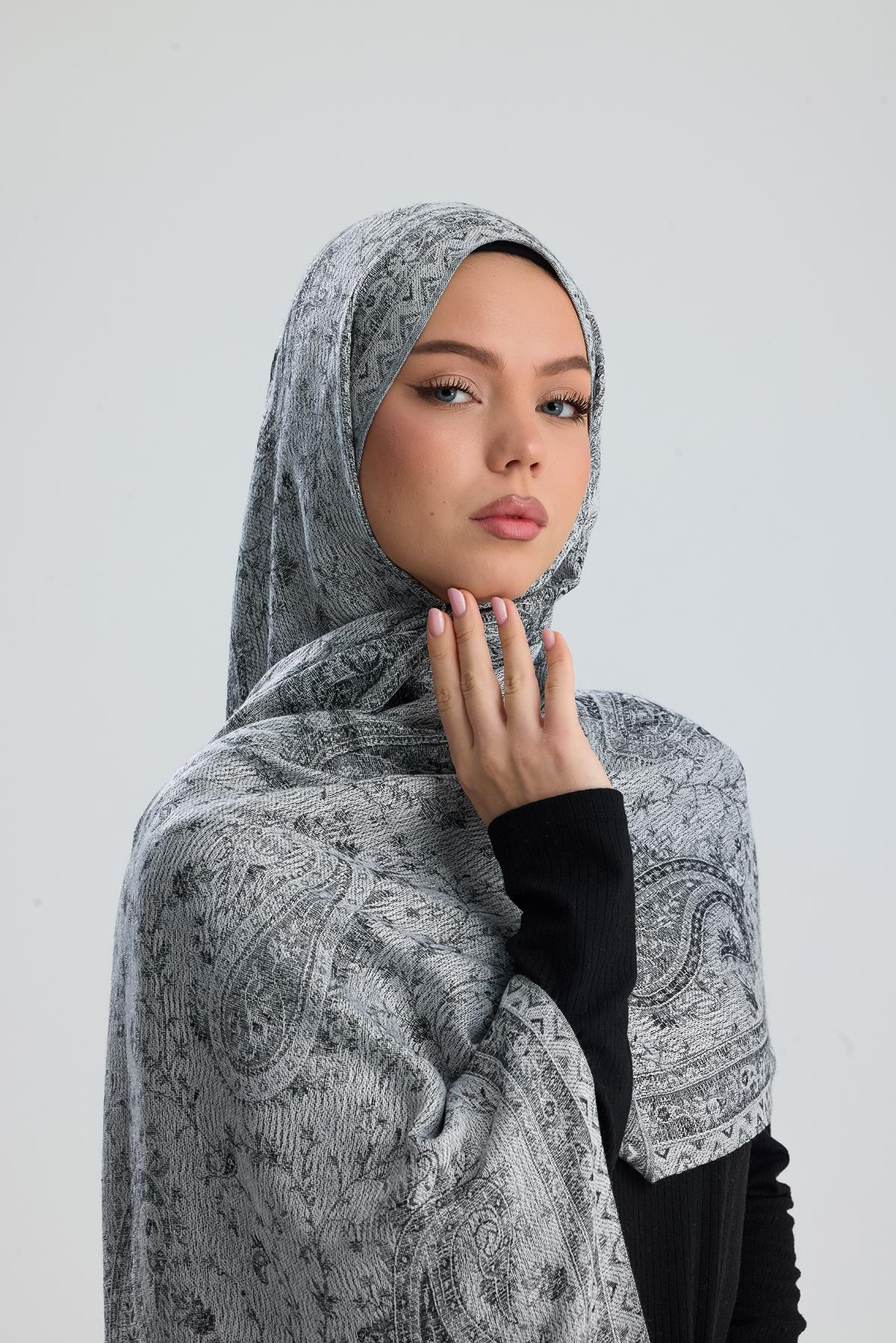 Cashmere Collection - Classic Ivory / Dokuma Kaşmir Şal (Yeni Sezon)
