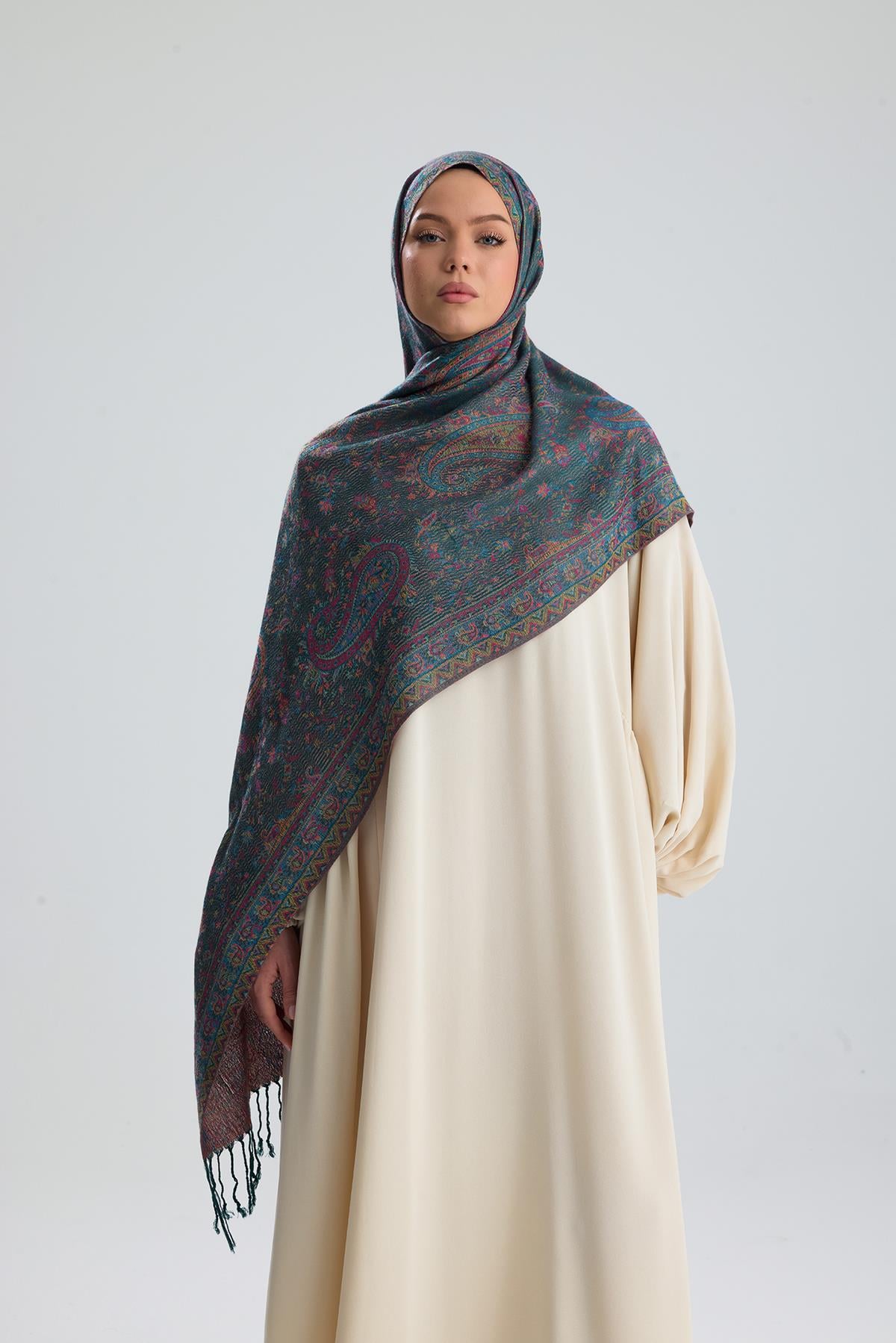 Cashmere Collection - Dark Olive / Dokuma Kaşmir Şal (Yeni Sezon)