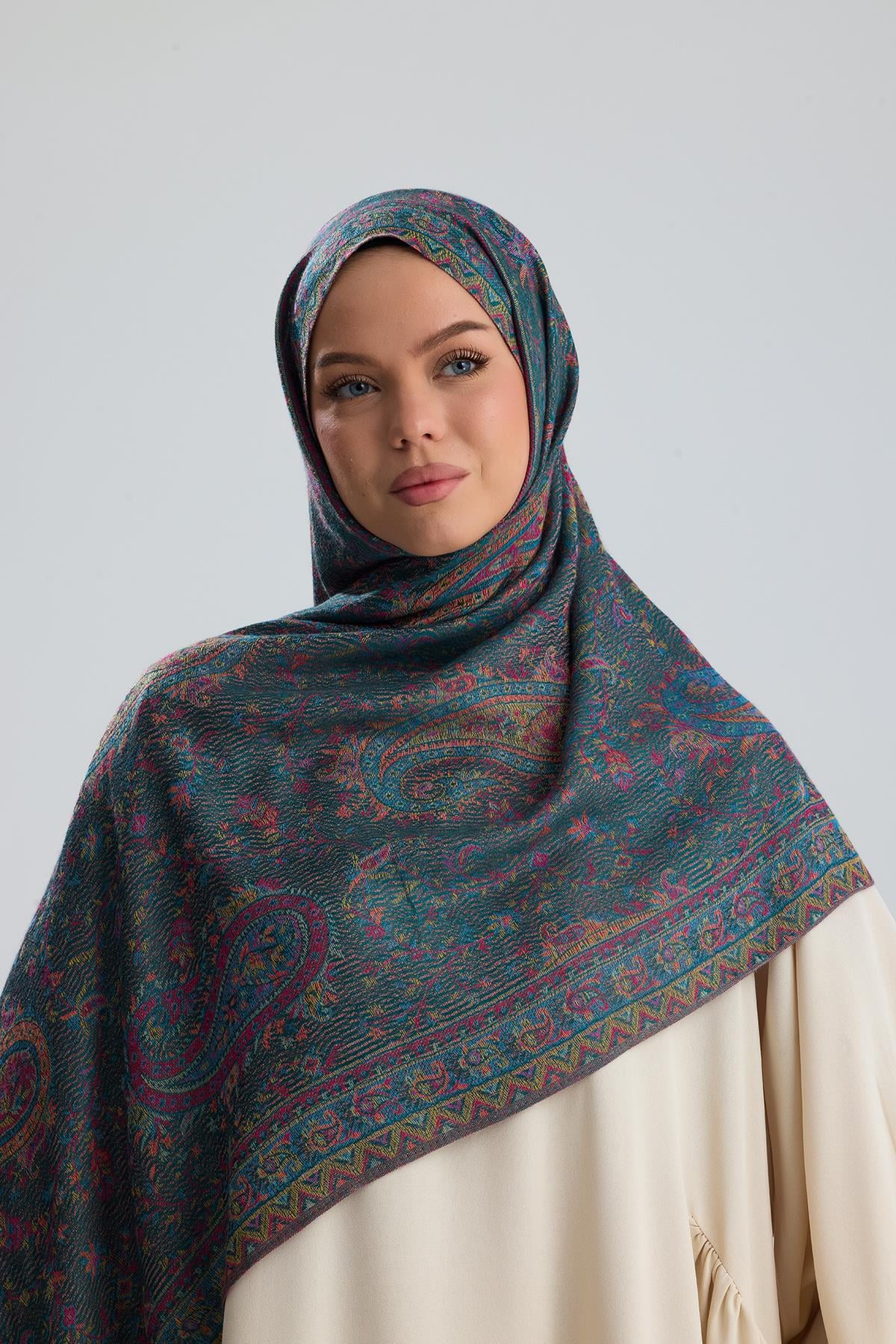 Cashmere Collection - Dark Olive / Dokuma Kaşmir Şal (Yeni Sezon)