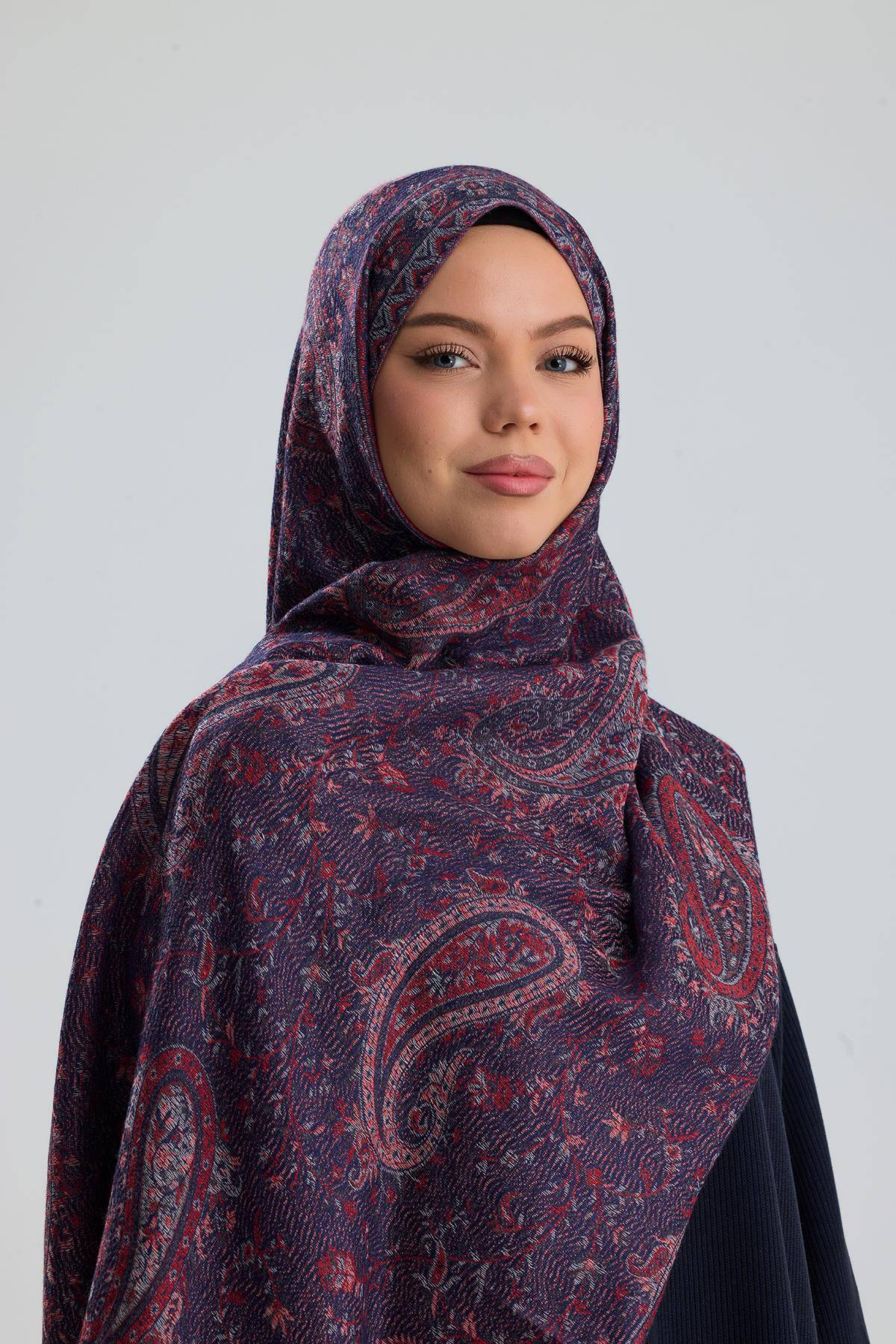 Cashmere Collection - Midnight Bloom / Dokuma Kaşmir Şal (Yeni Sezon)