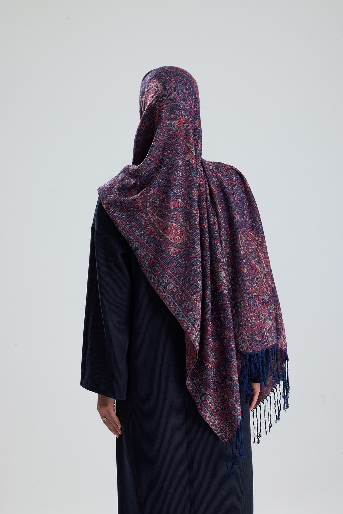 Cashmere Collection - Midnight Bloom / Dokuma Kaşmir Şal (Yeni Sezon)