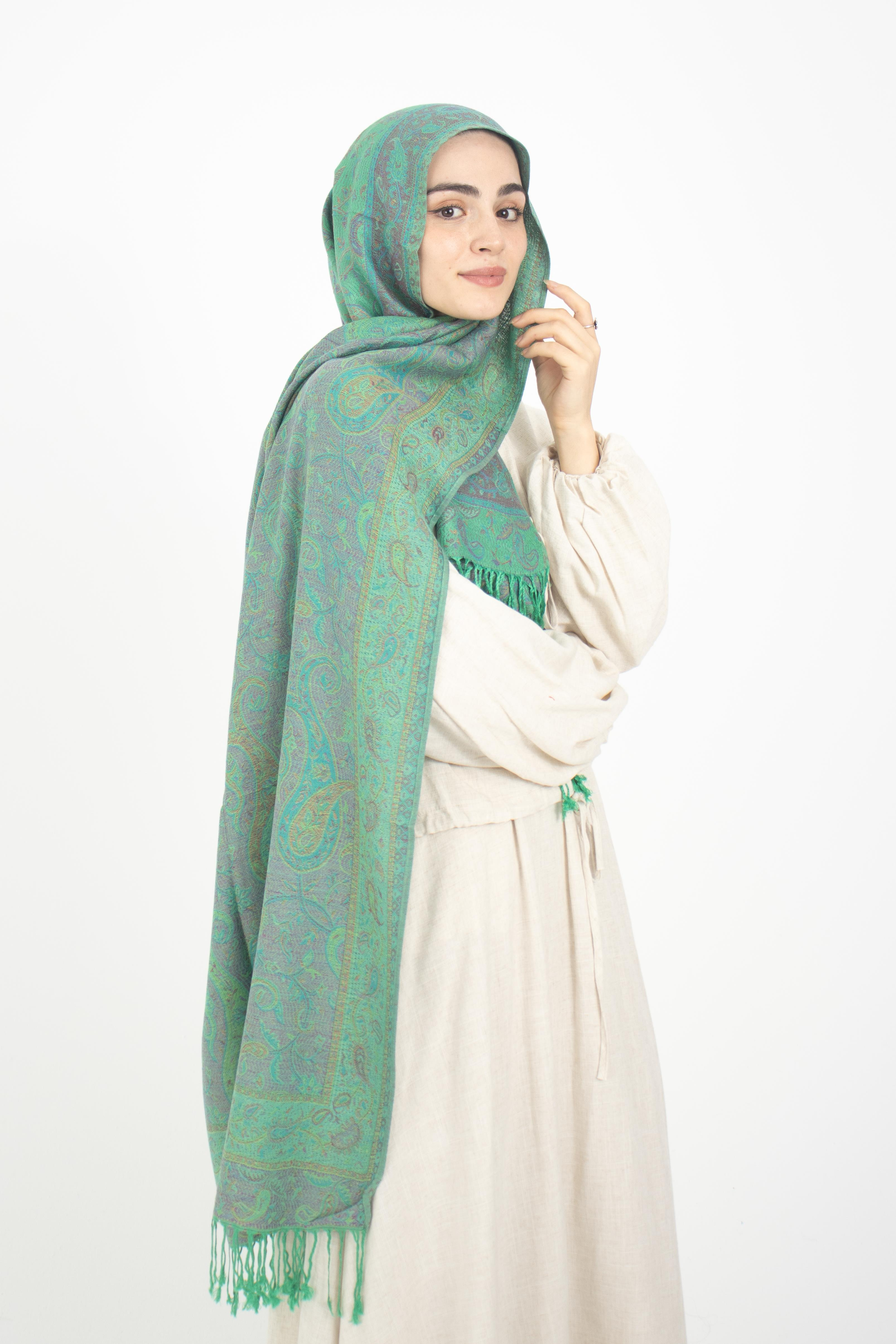 Cashmere Collection - Zeytuni / Dokuma Kaşmir Şal