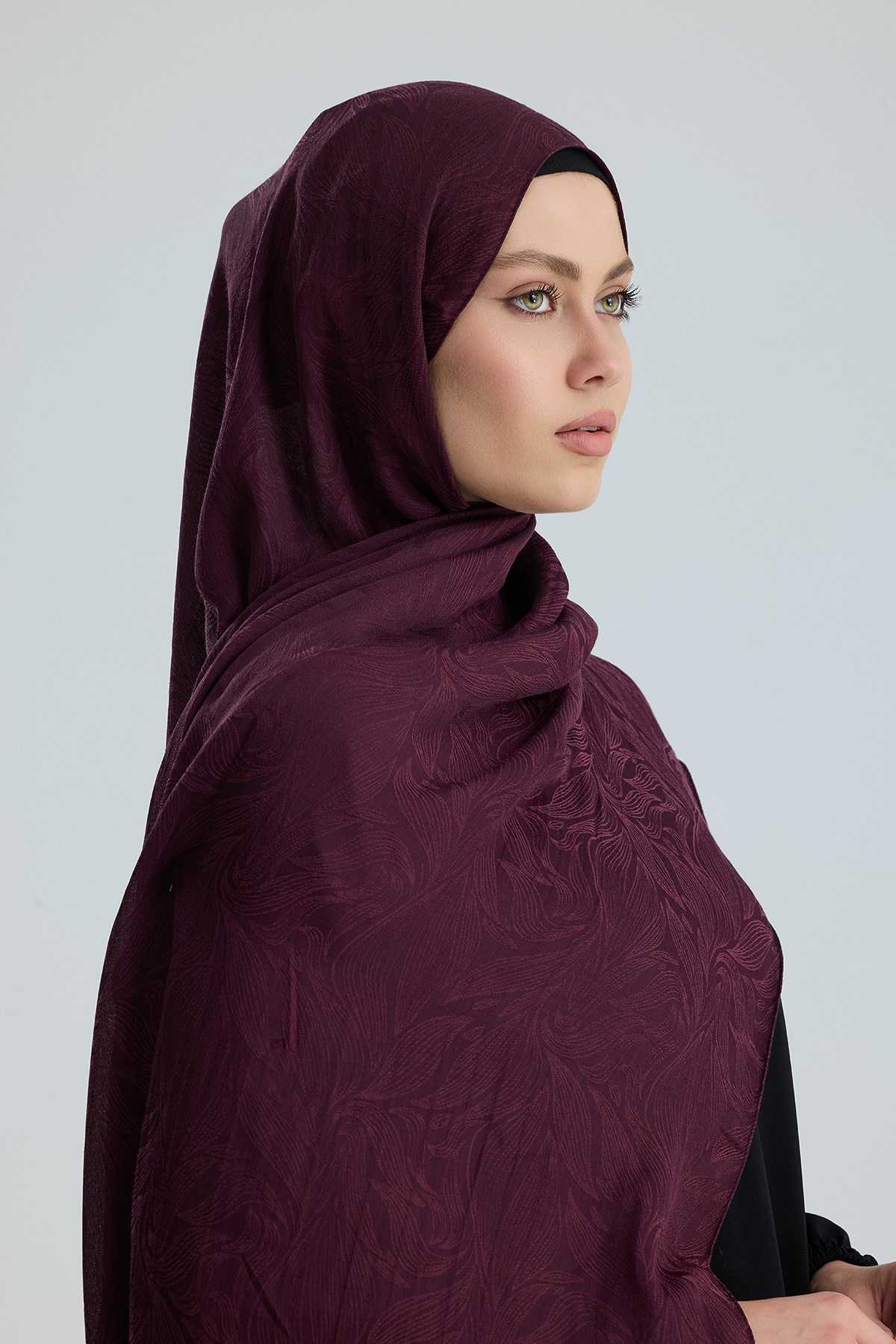 Lace of Leaves Collection- Berry Lace / Floş Pamuk Şal