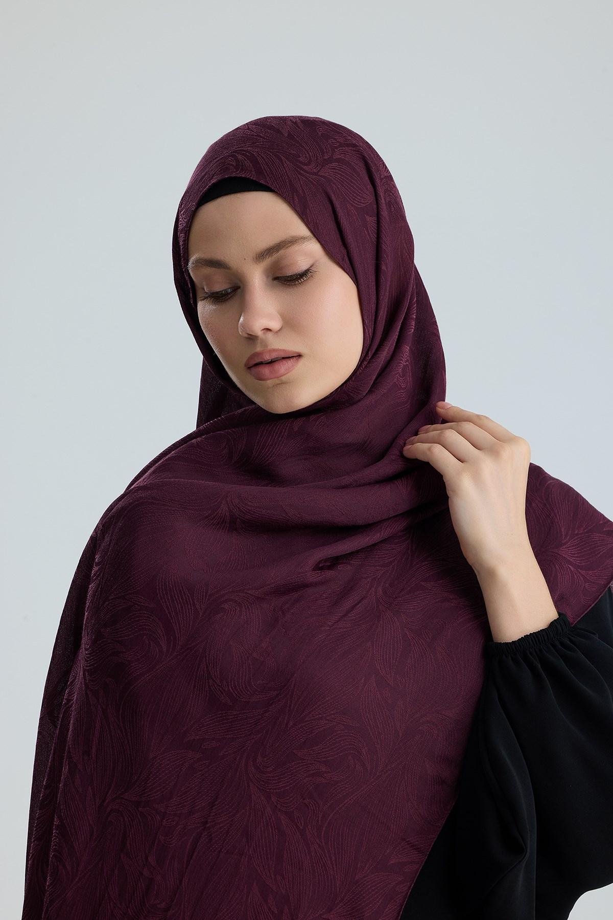 Lace of Leaves Collection- Berry Lace / Floş Pamuk Şal
