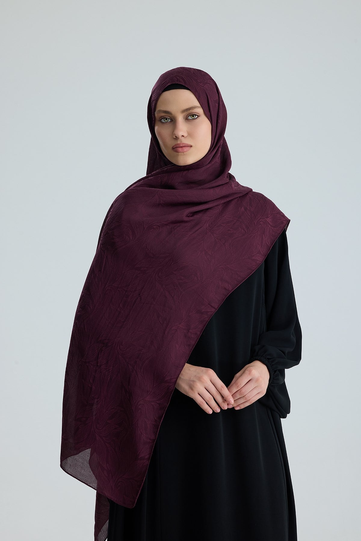 Lace of Leaves Collection- Berry Lace / Floş Pamuk Şal