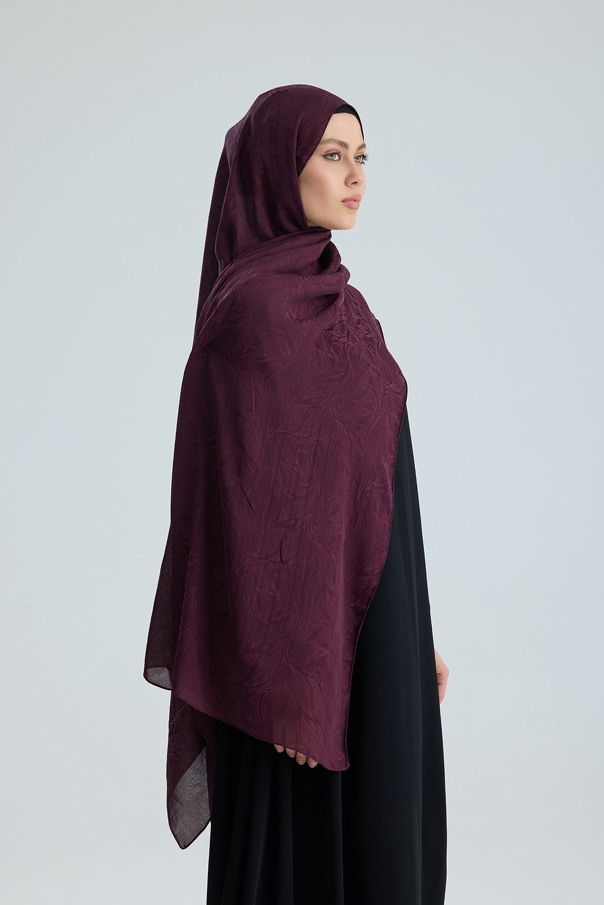 Lace of Leaves Collection- Berry Lace / Floş Pamuk Şal