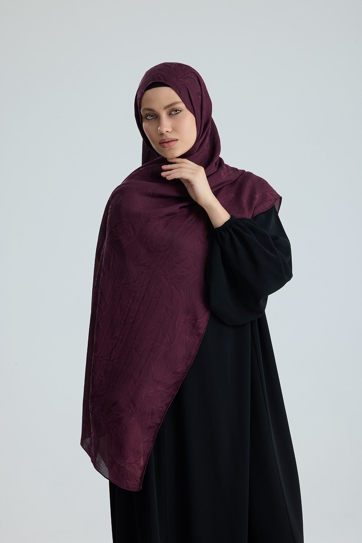 Lace of Leaves Collection- Berry Lace / Floş Pamuk Şal