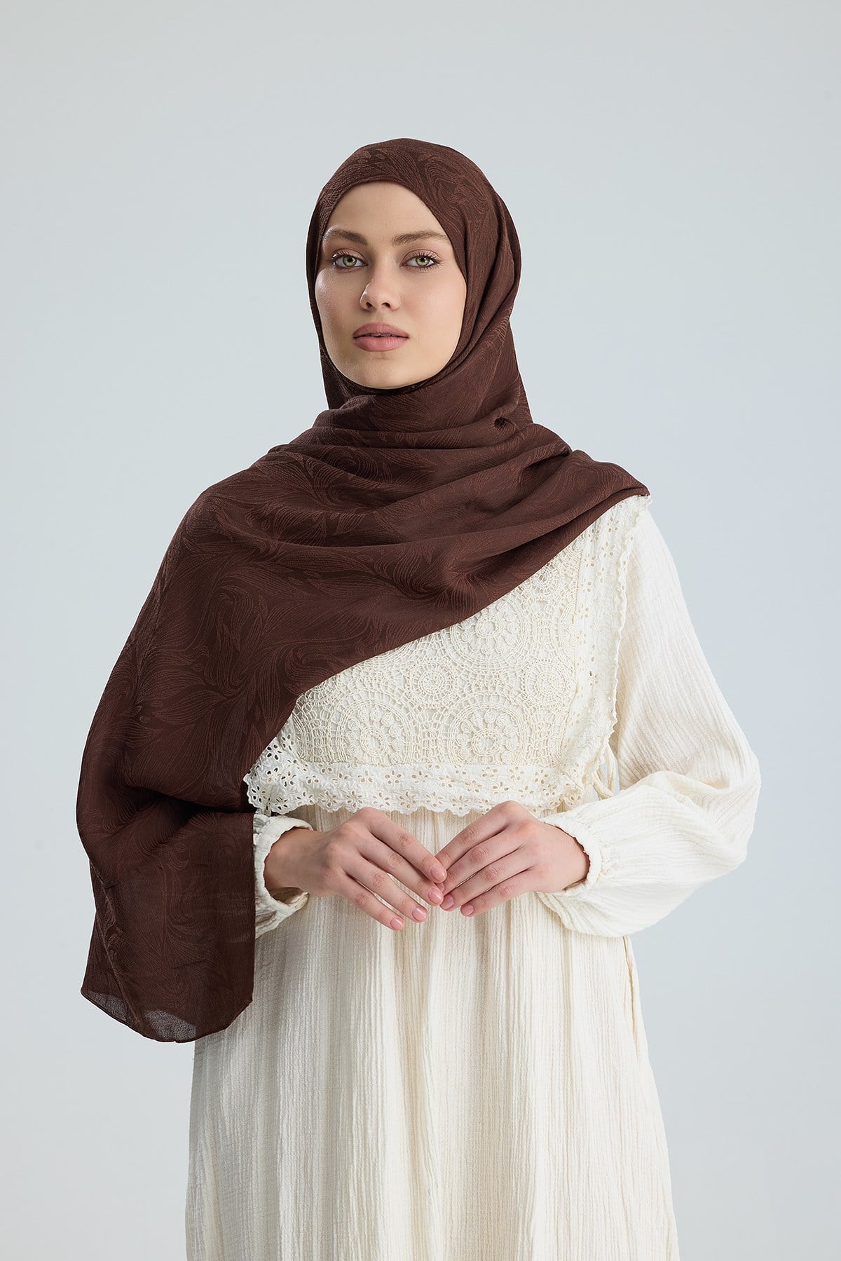 Lace of Leaves Collection- Mocha Glaze / Floş Pamuk Şal