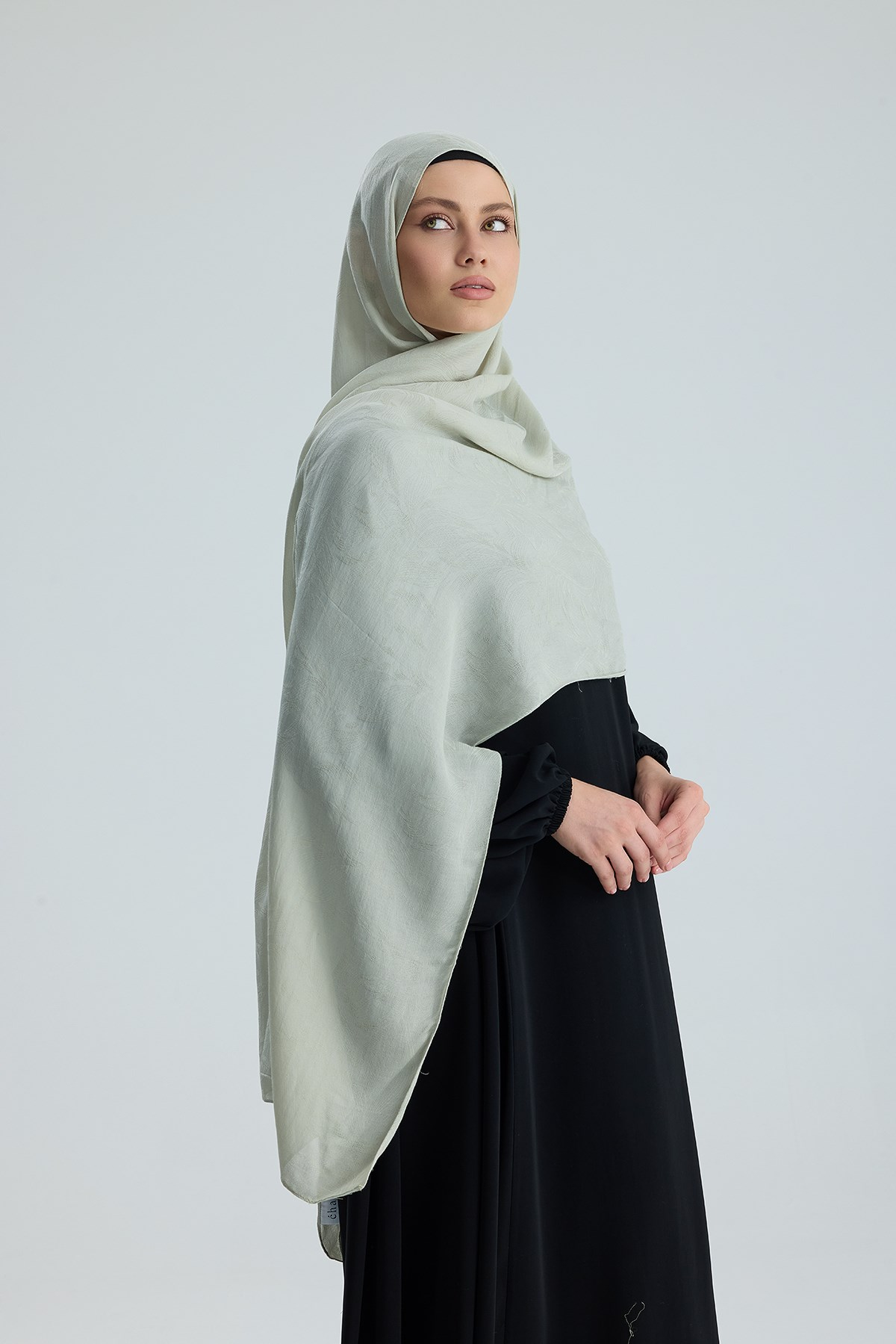 Lace of Leaves Collection- Muted Mint / Floş Pamuk Şal