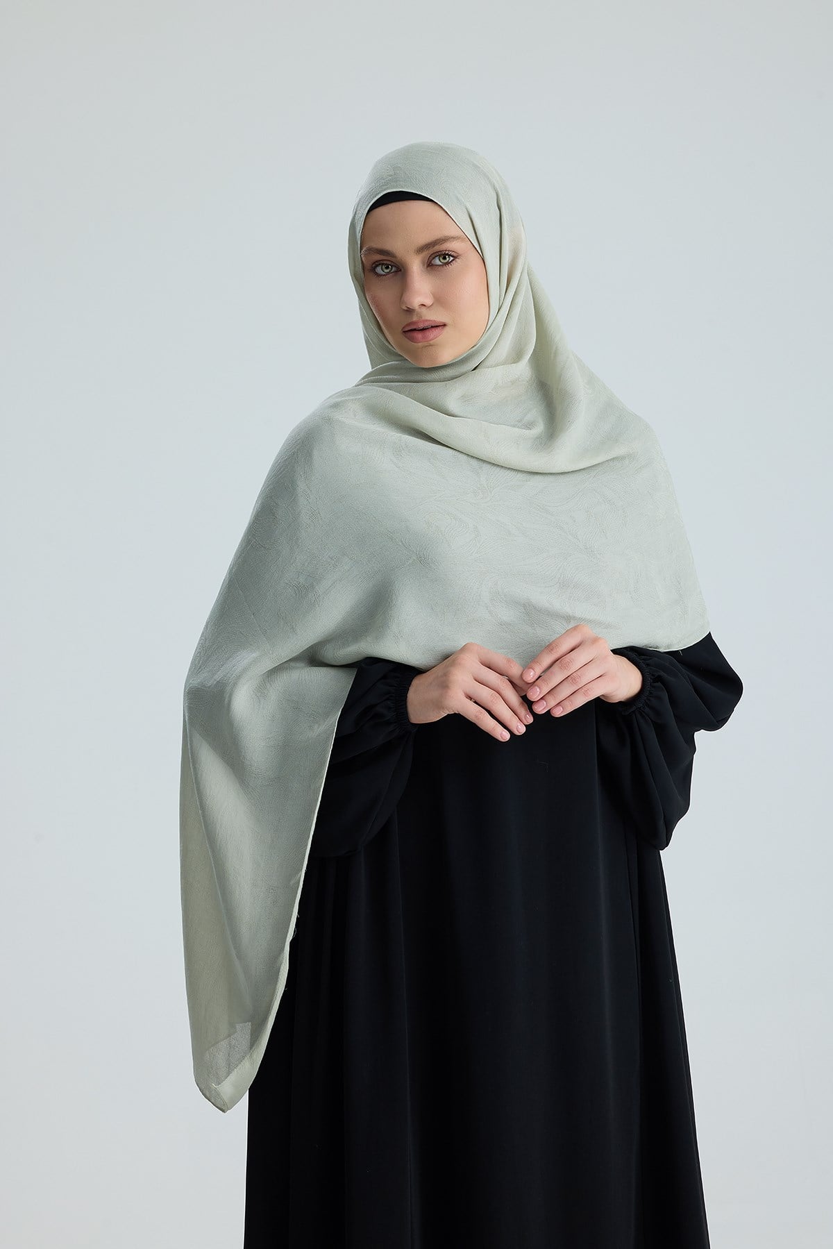 Lace of Leaves Collection- Muted Mint / Floş Pamuk Şal