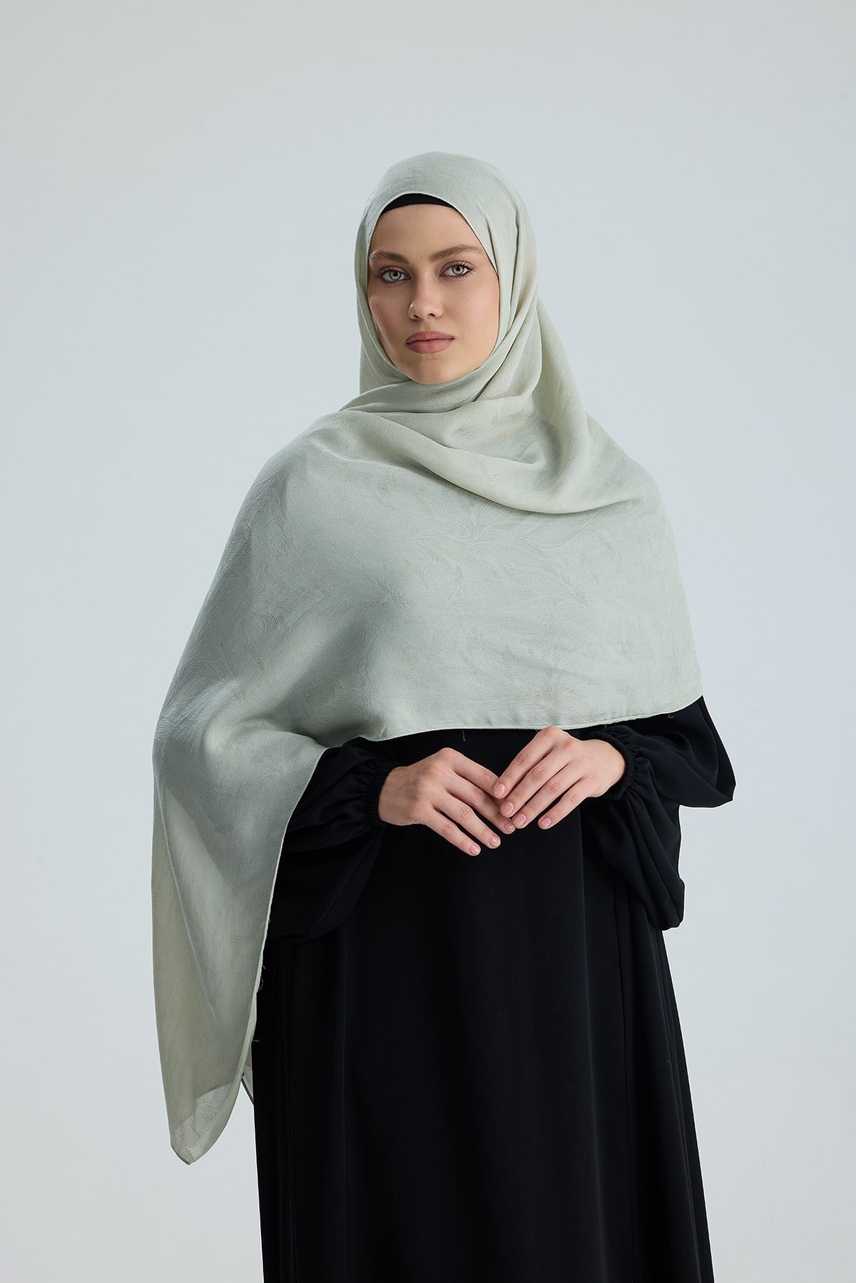 Lace of Leaves Collection- Muted Mint / Floş Pamuk Şal