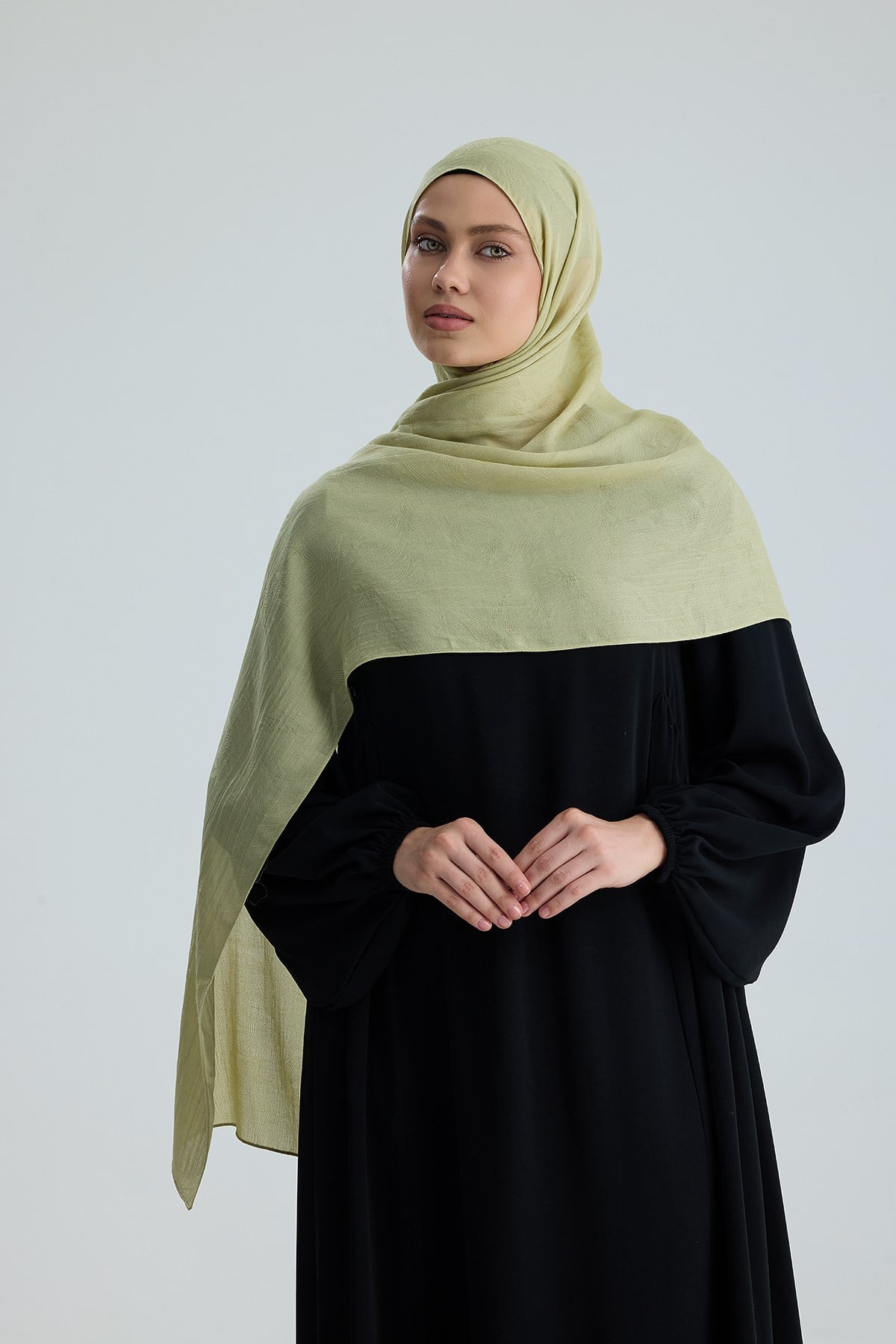 Lace of Leaves Collection- Soft Matcha / Floş Pamuk Şal