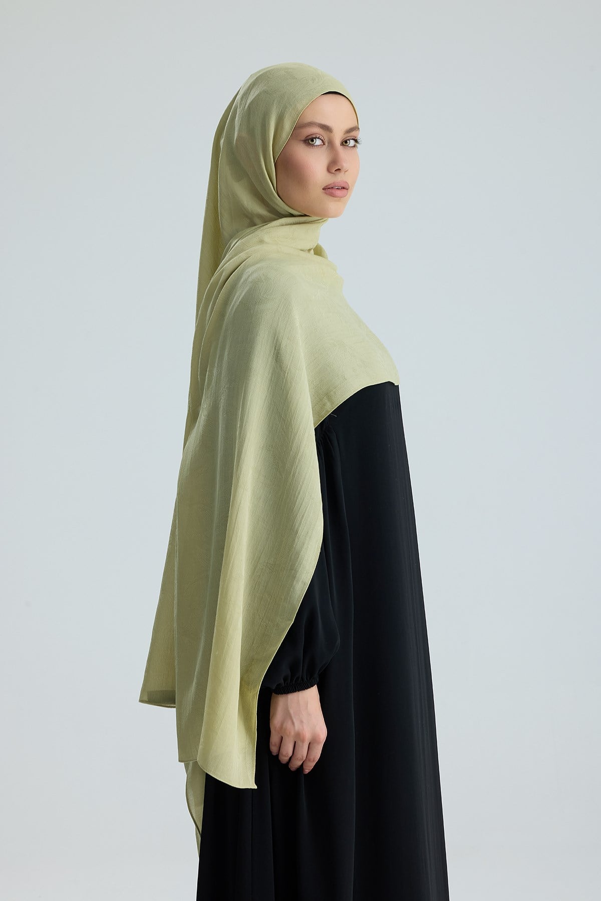 Lace of Leaves Collection- Soft Matcha / Floş Pamuk Şal