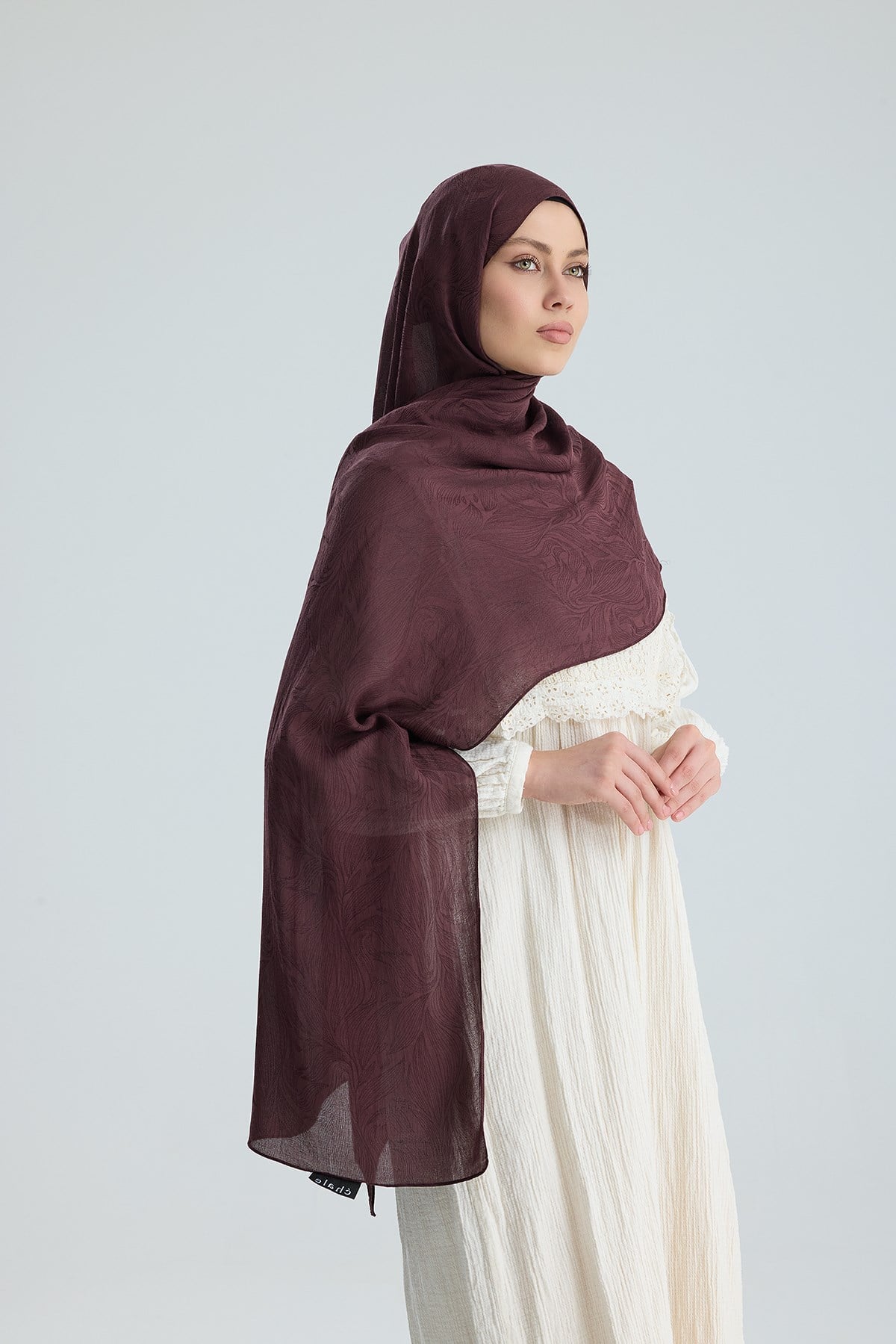 Lace of Leaves Collection- Stone Rose / Floş Pamuk Şal