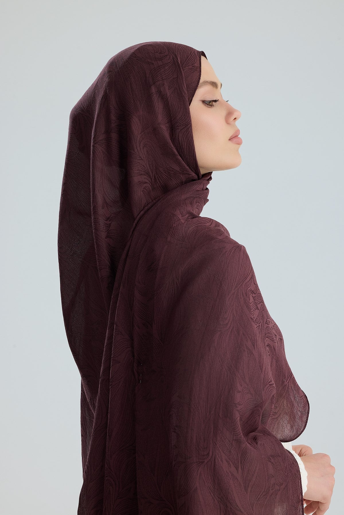 Lace of Leaves Collection- Stone Rose / Floş Pamuk Şal