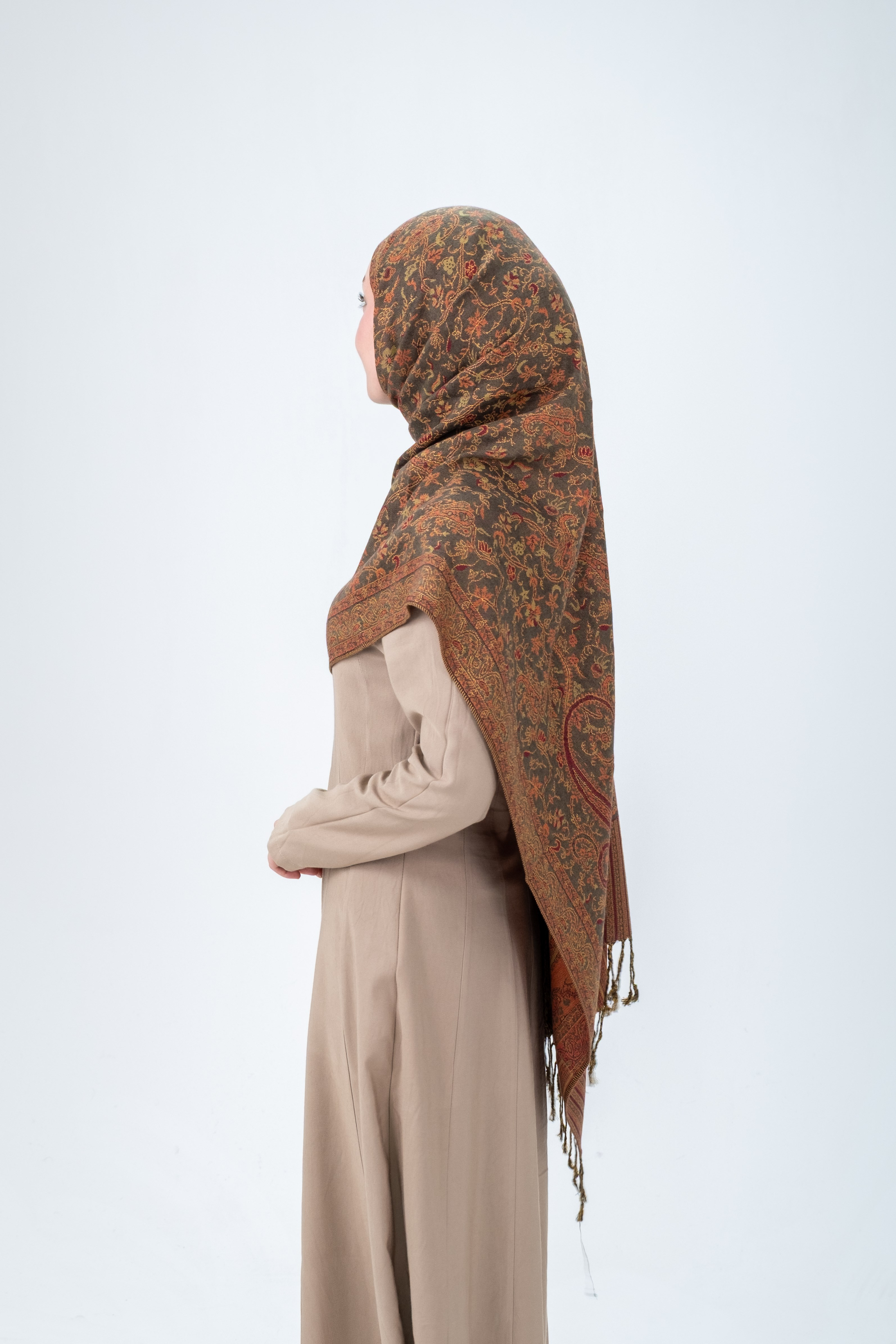 Royale Passage Serisi - Cinnamon Reverie - Cashmere Collection / Dokuma Kaşmir Şal