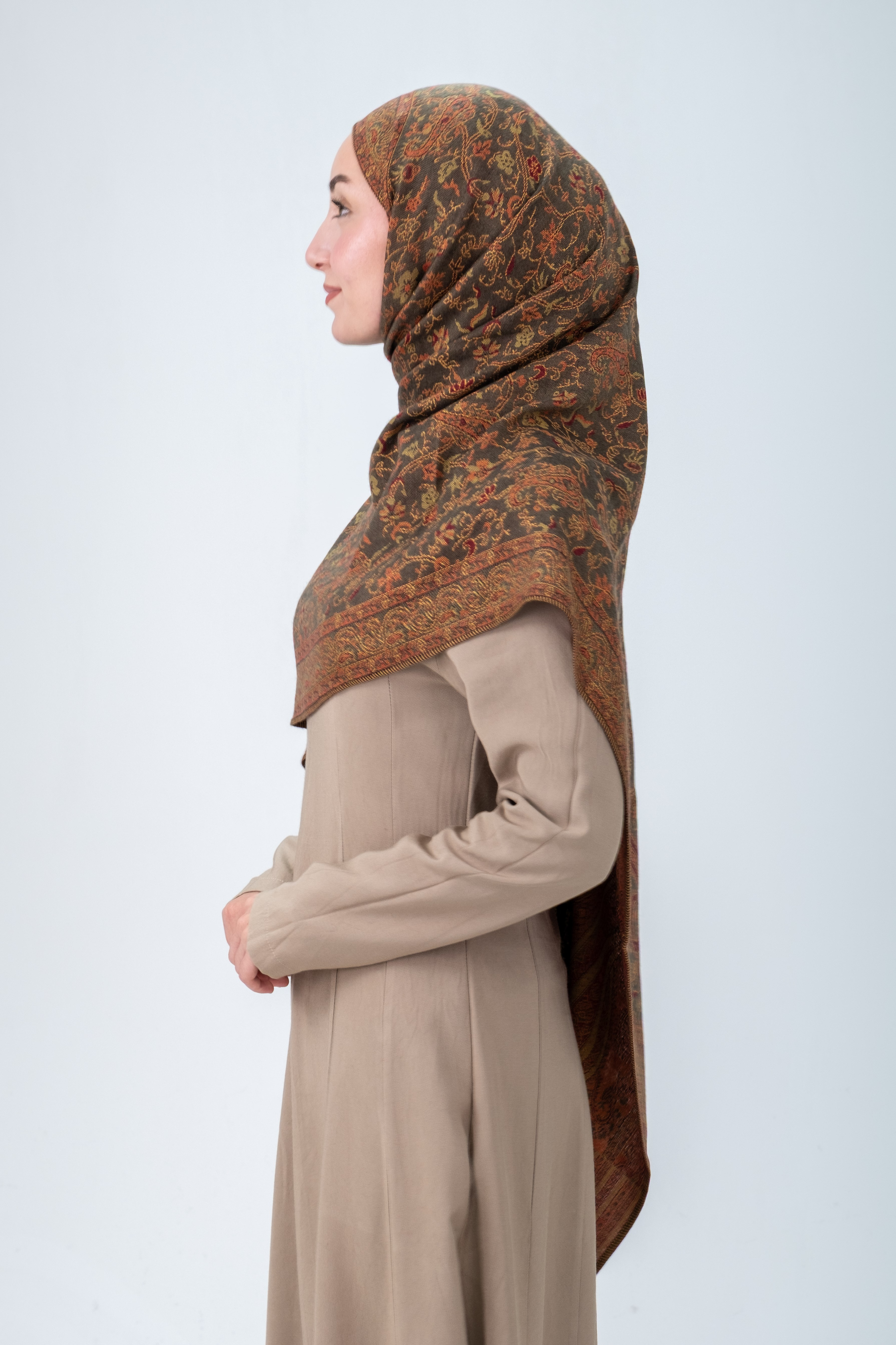 Royale Passage Serisi - Cinnamon Reverie - Cashmere Collection / Dokuma Kaşmir Şal