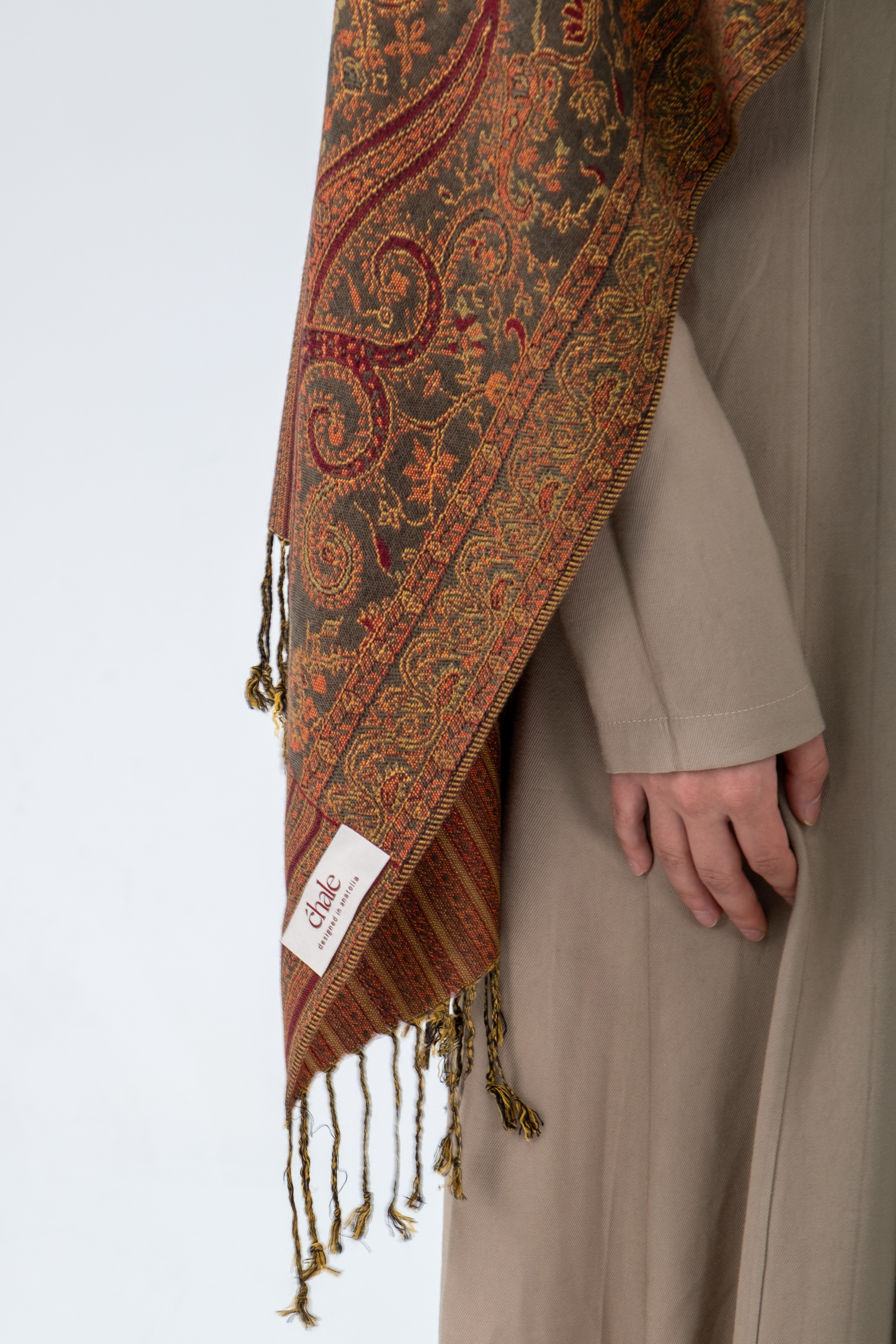 Royale Passage Serisi - Cinnamon Reverie - Cashmere Collection / Dokuma Kaşmir Şal