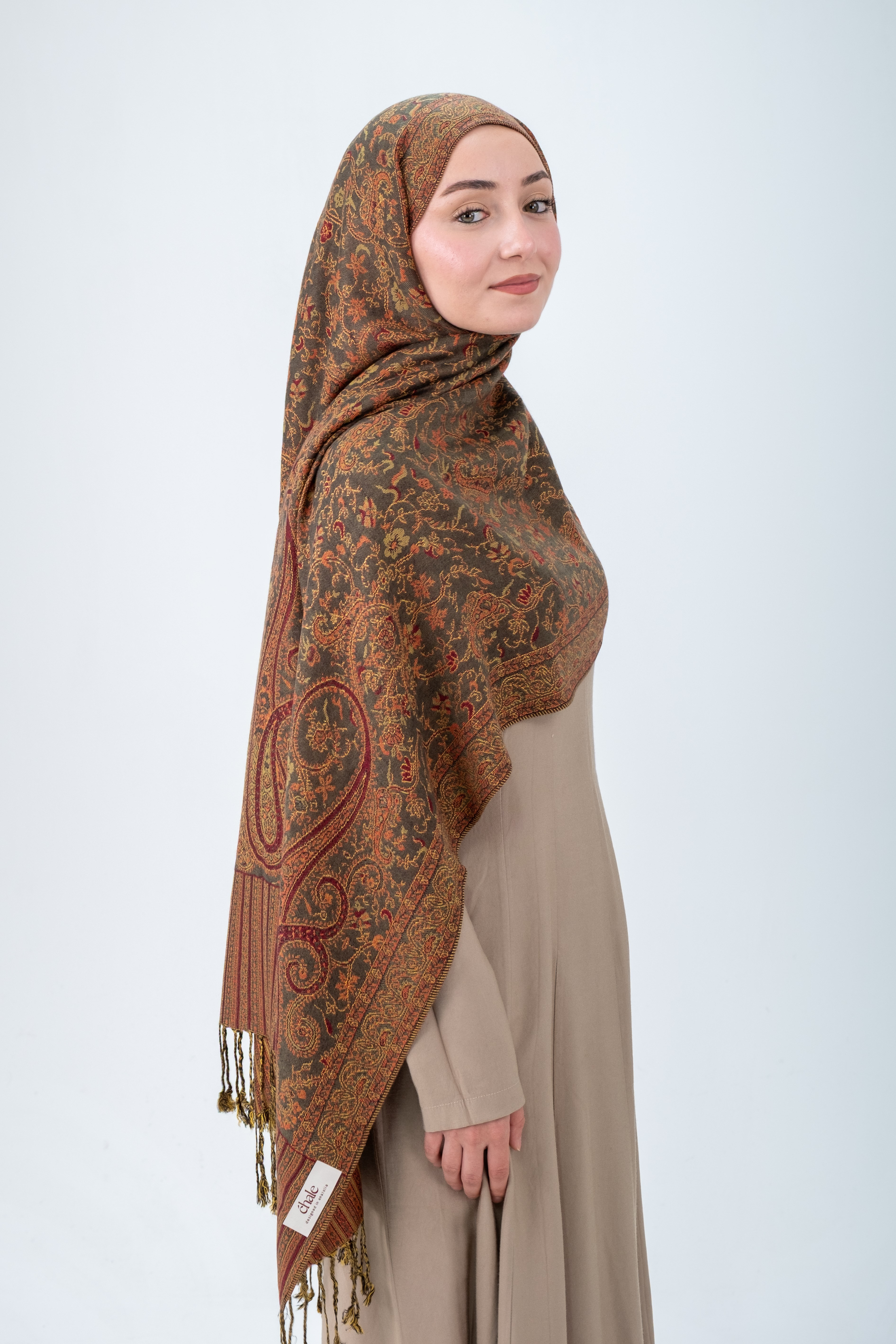Royale Passage Serisi - Cinnamon Reverie - Cashmere Collection / Dokuma Kaşmir Şal