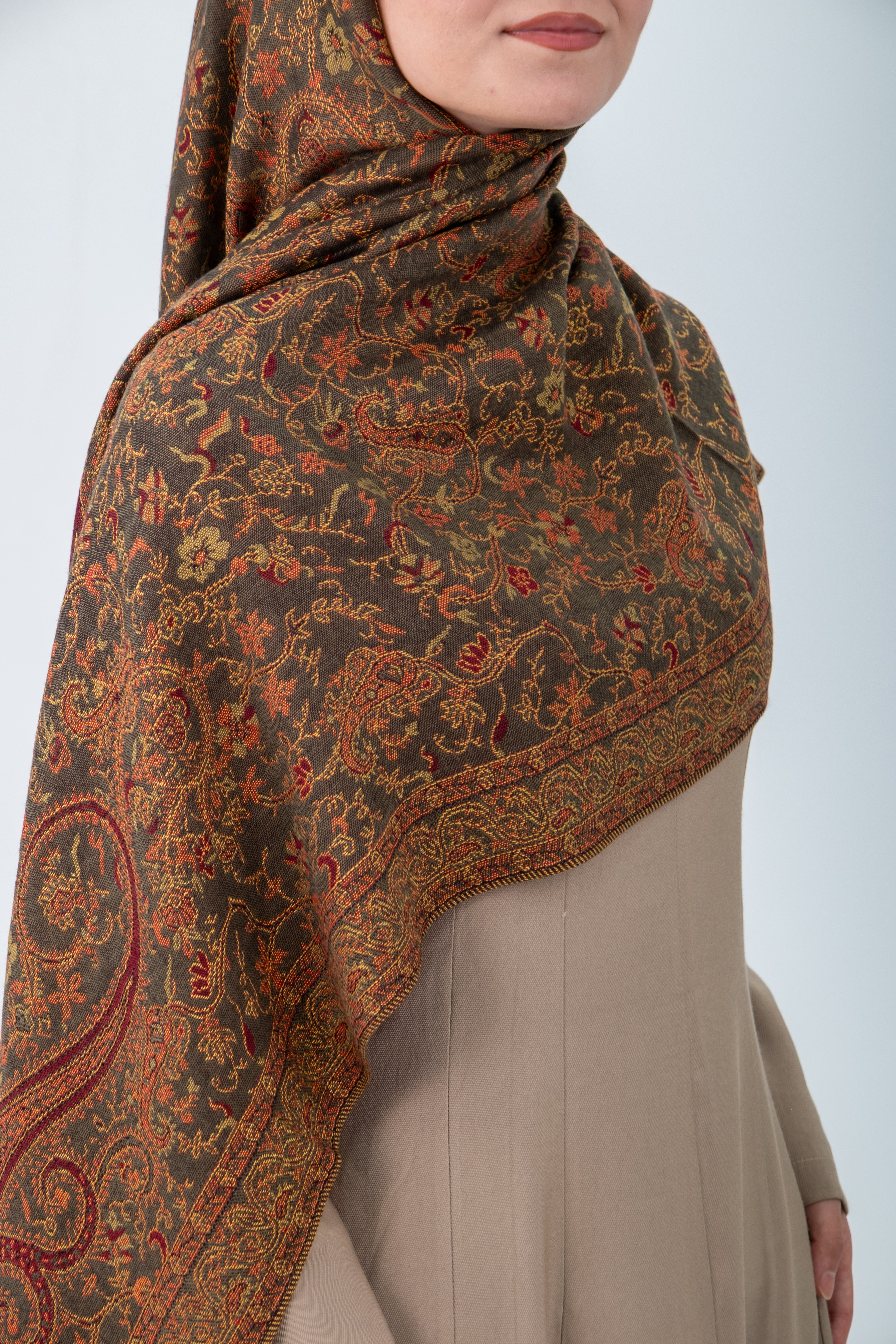 Royale Passage Serisi - Cinnamon Reverie - Cashmere Collection / Dokuma Kaşmir Şal