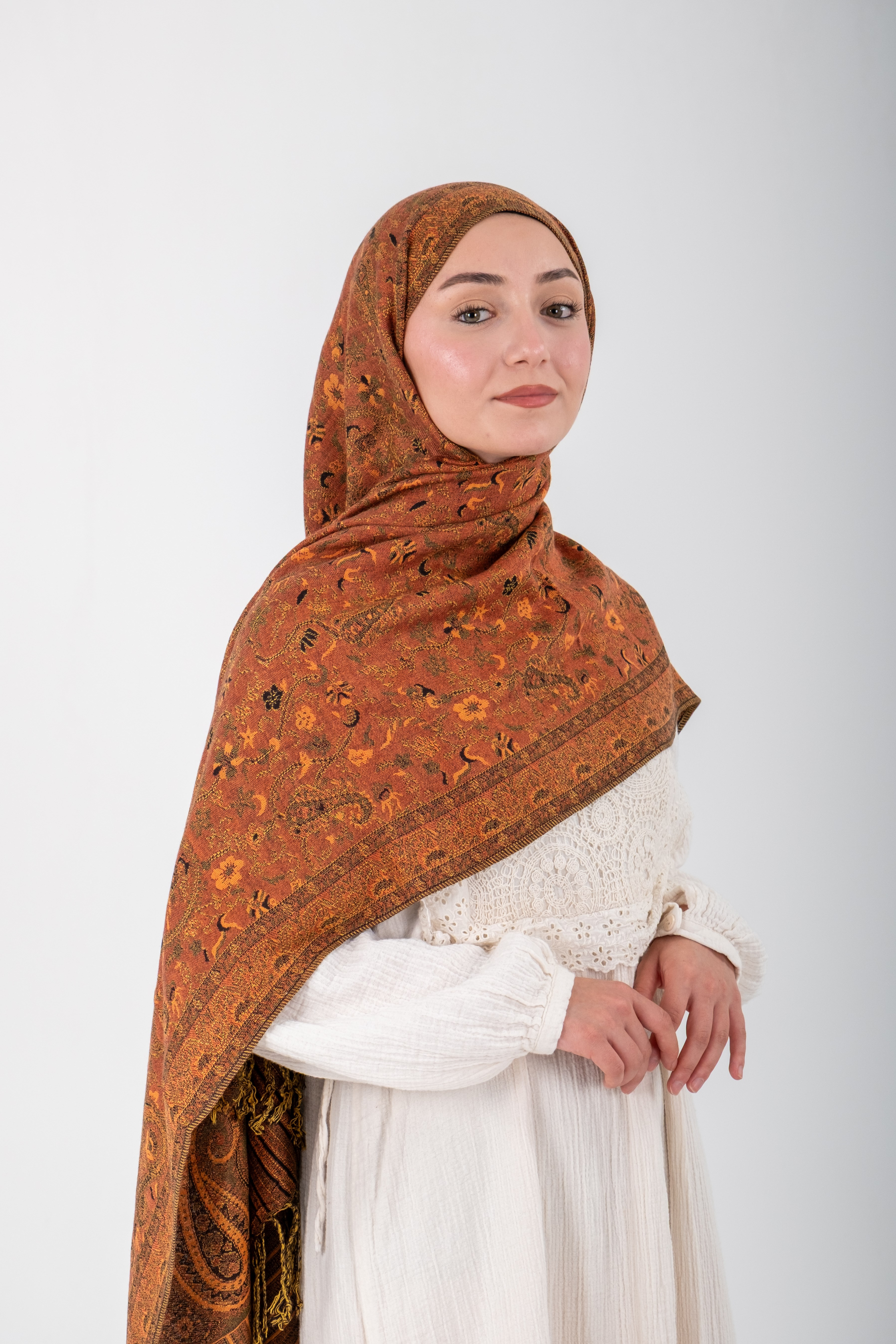 Royale Passage Serisi - Honey Blossom - Cashmere Collection / Dokuma Kaşmir Şal