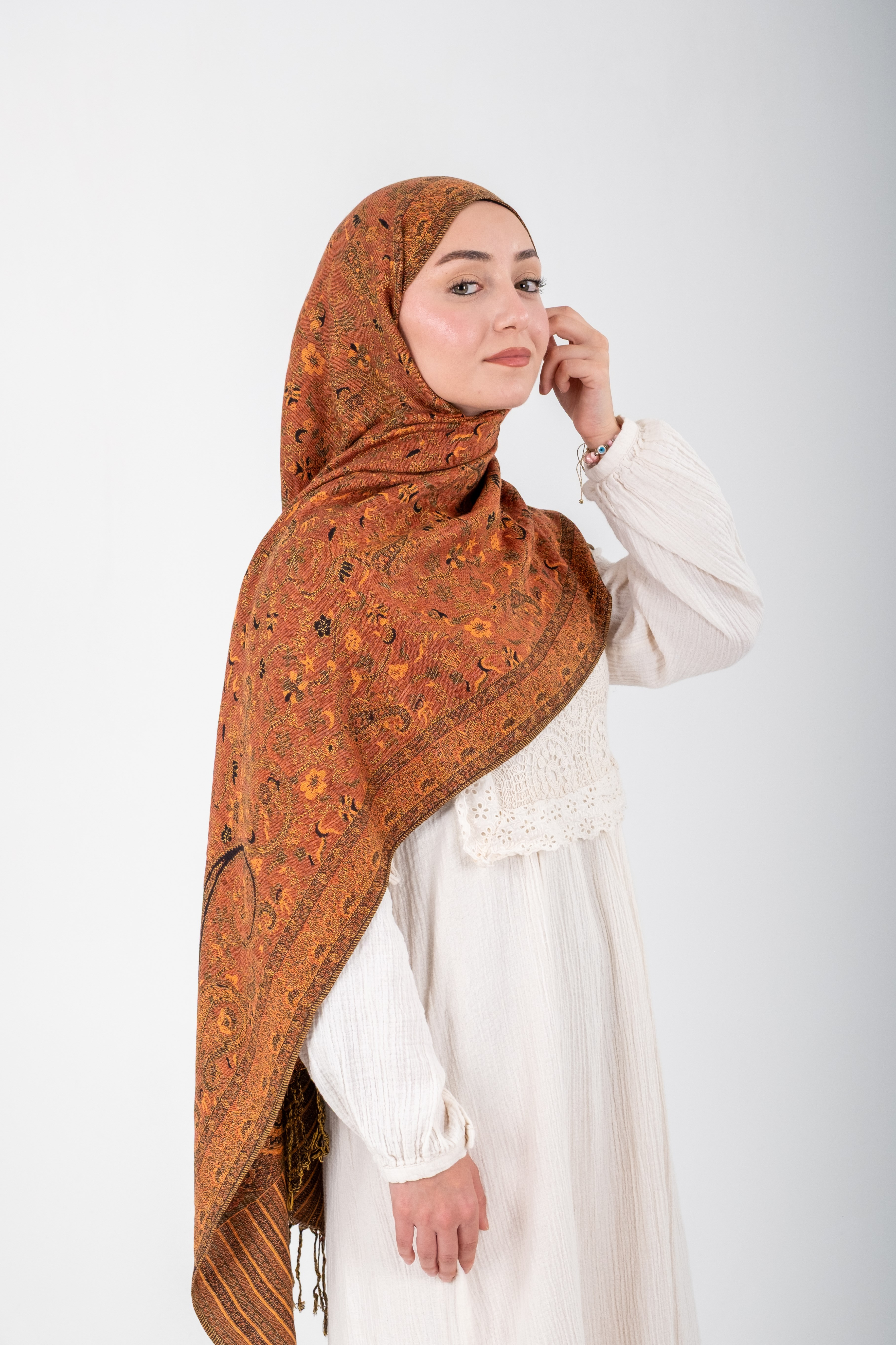 Royale Passage Serisi - Honey Blossom - Cashmere Collection / Dokuma Kaşmir Şal