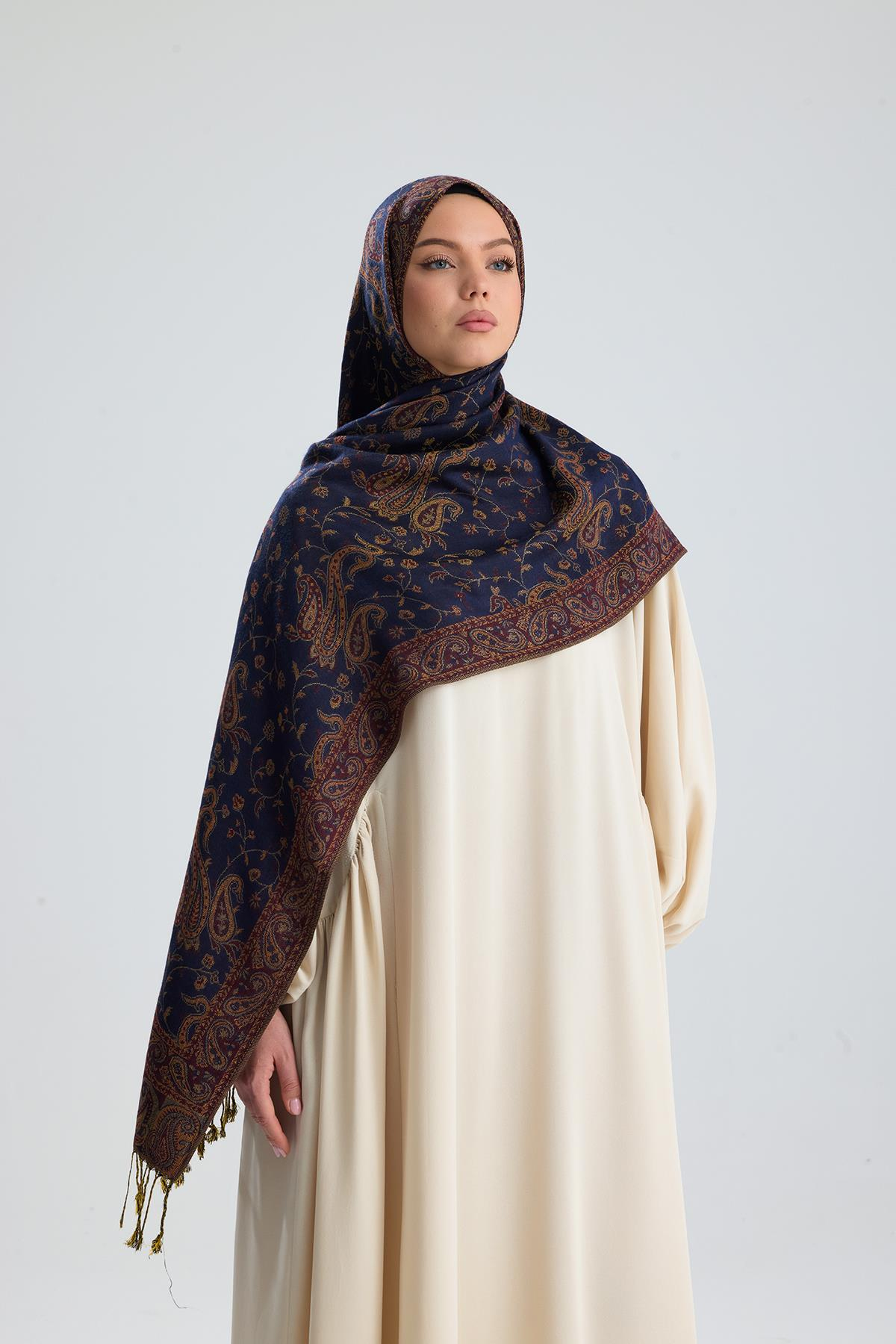 Royale Passage Serisi - Sultan's Ink - Cashmere Collection / Dokuma Kaşmir Şal