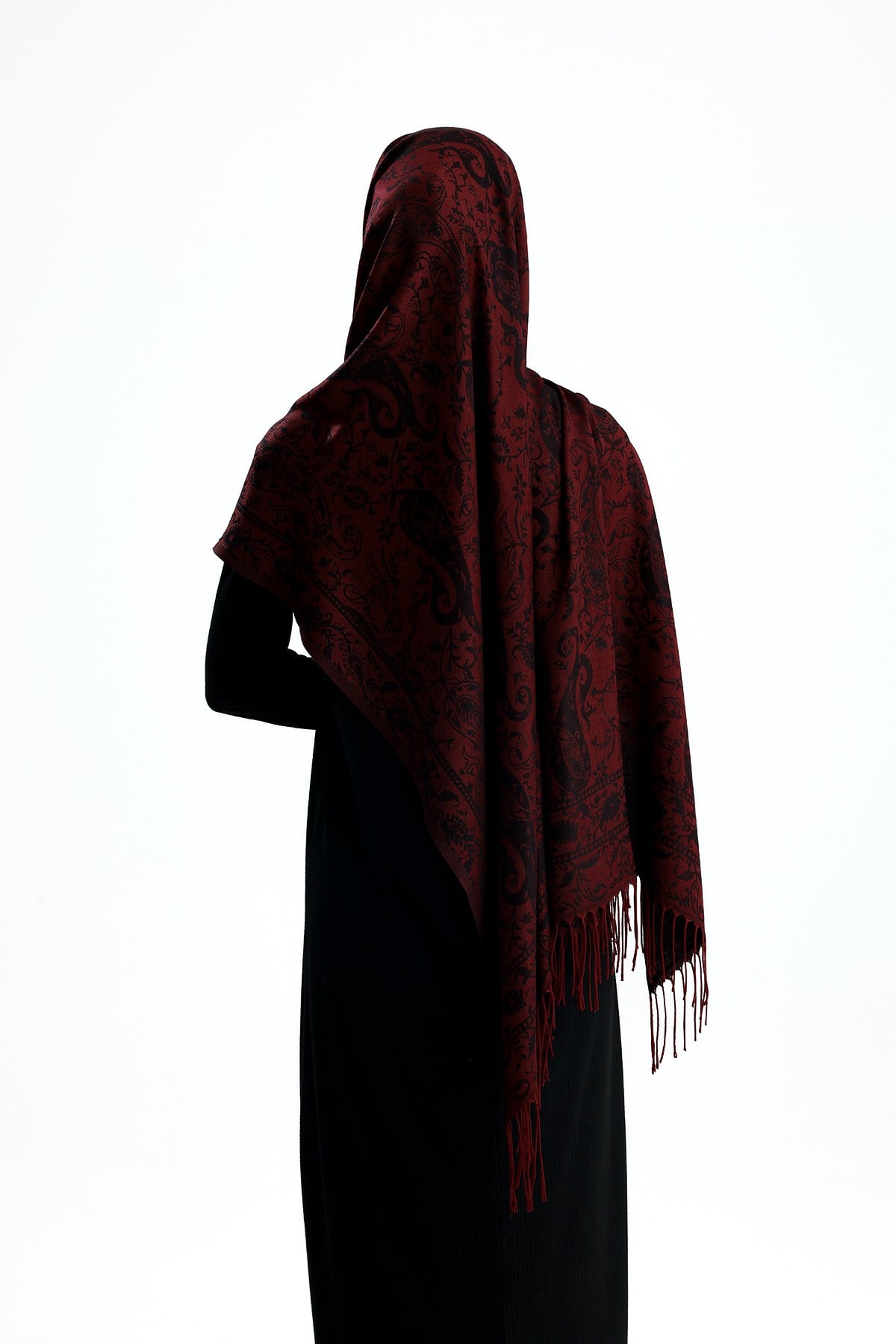 Shine Serisi - Burgundy / Dokuma Pashmina Şal
