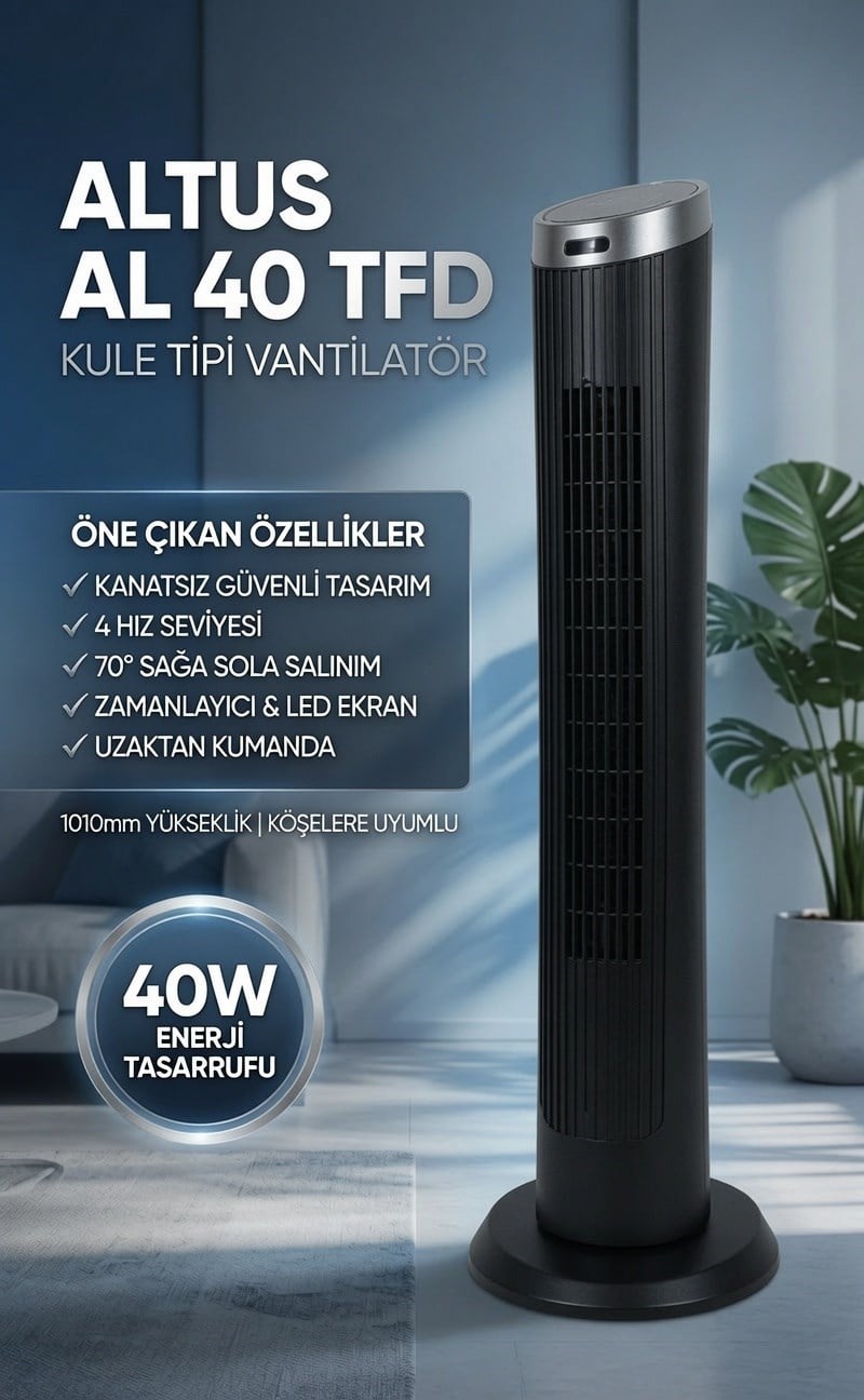 Altus AL 40 TFB Uzaktan Kumandalı Kule Tipi Vantilatör