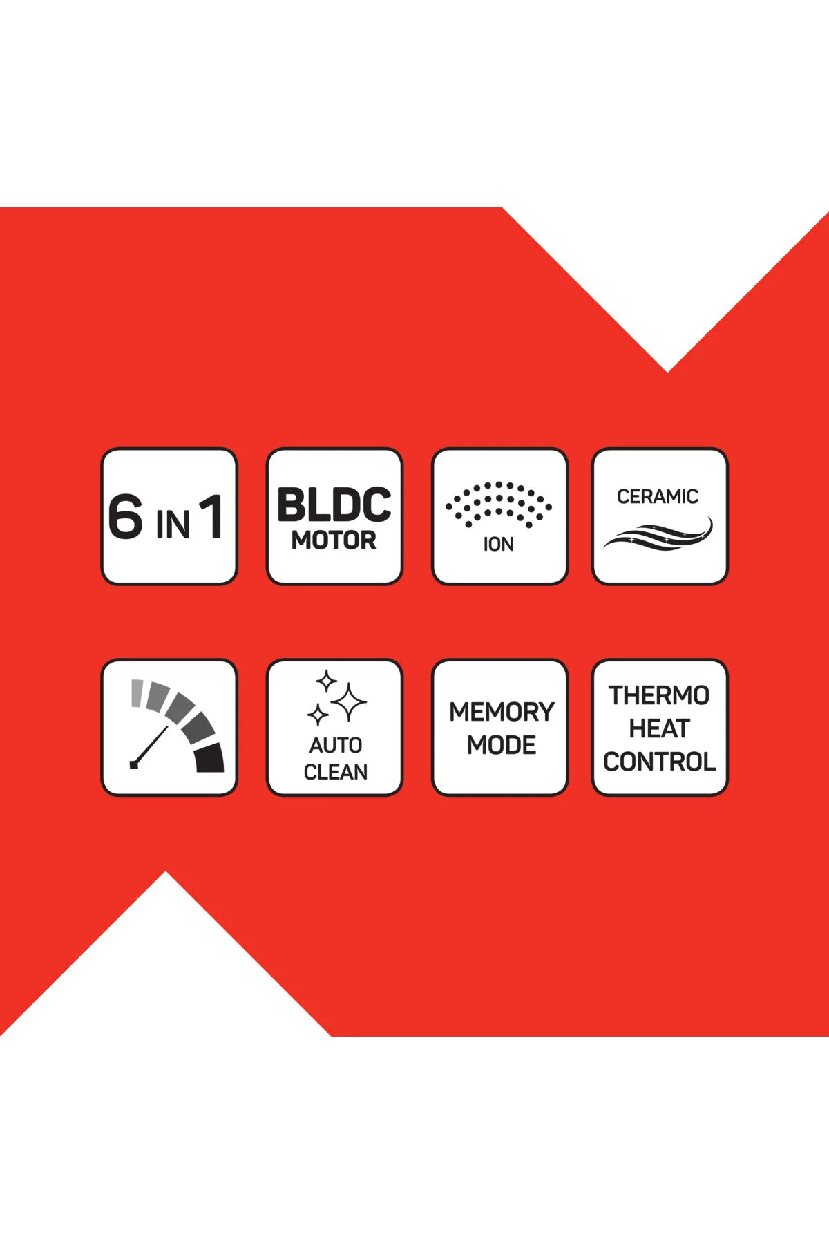 Revolution BLDC Ionic Hava Üflemeli Saç Şekillendirici 6 Farklı Başlıklı - AR5166