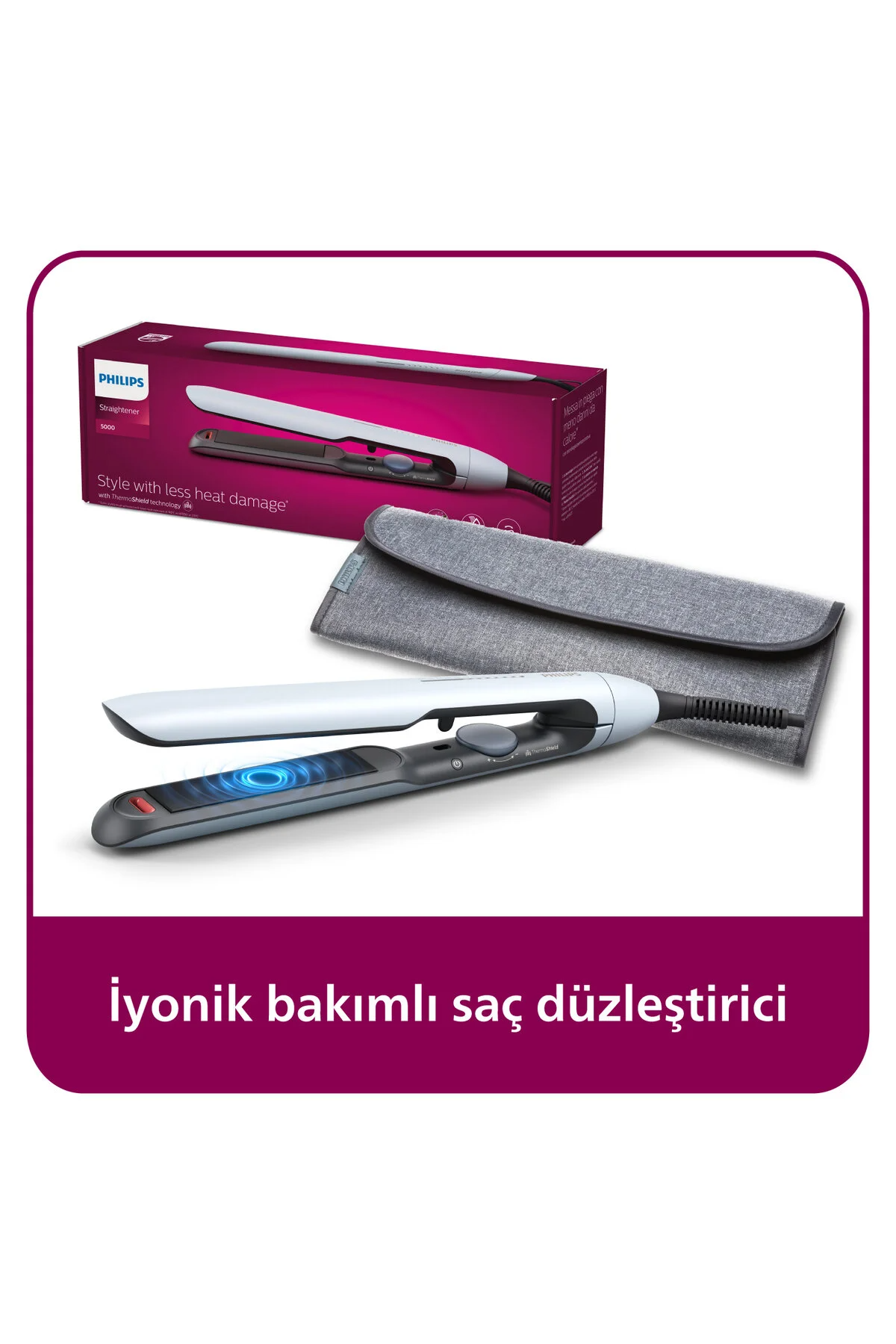 Saç Düzleştirici Bhs520/00,bukle Özelliği,argan Yağı Katkılı,iyonik Bakım,kılıf Hediyeli