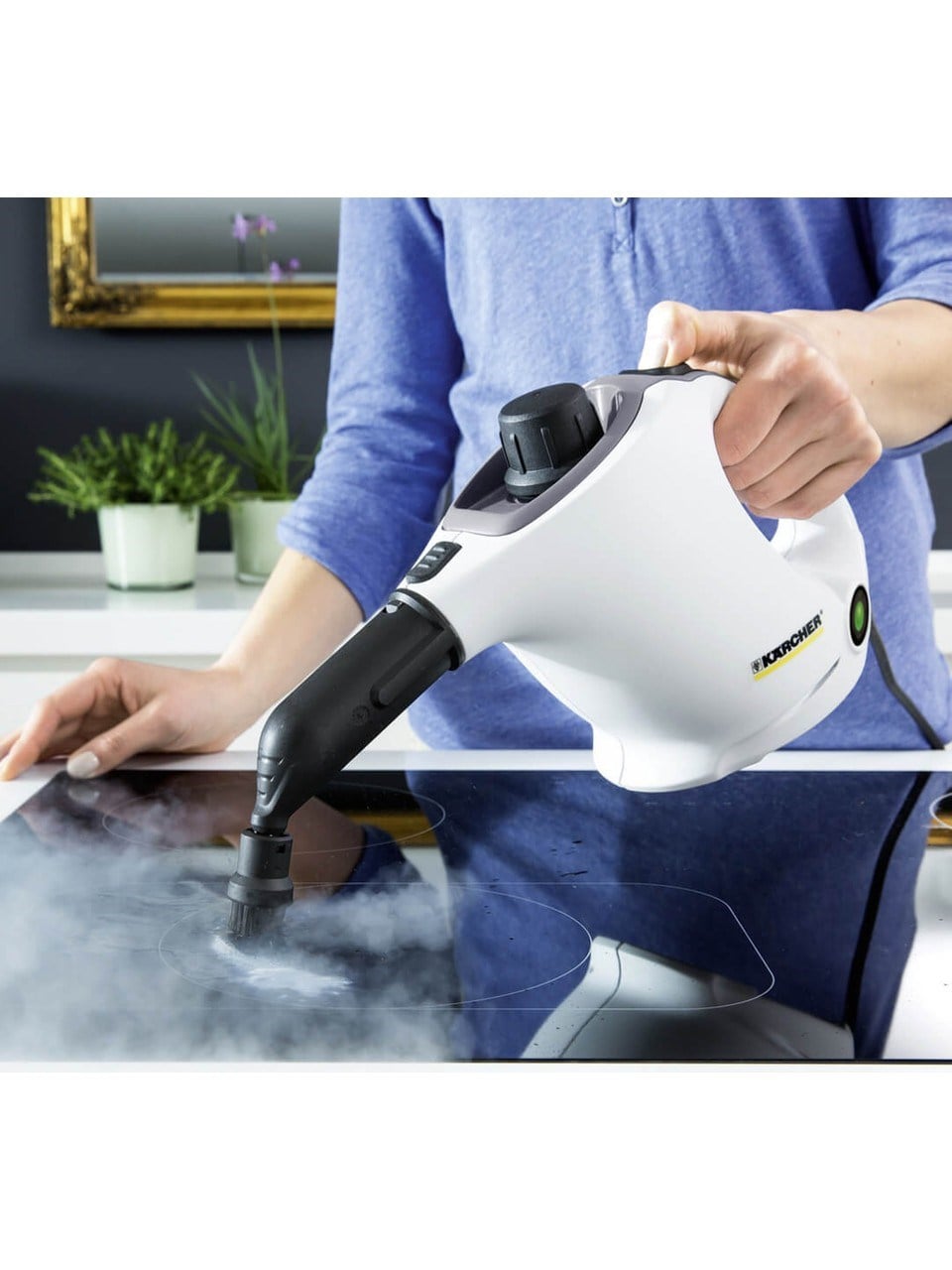 SC 1 EasyFix 1200 W Beyaz Buharlı Temizlik Makinesi – Zemin ve El Aparatlı, Ev ve Ofis İçin Çok Yönlü Kullanım