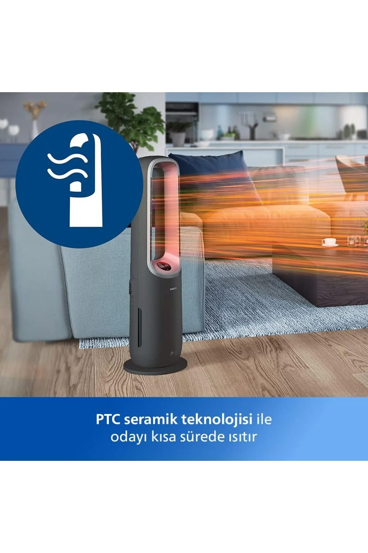 Series Air Performer 8000 Serisi 3'ü 1 Arada Hava Temizleyici, Fan ve Isıtıcı- AMF870/15, HEPA