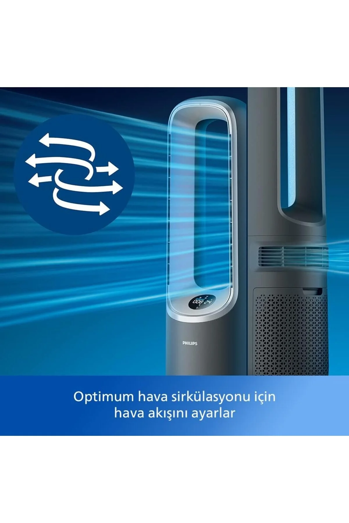 Series Air Performer 8000 Serisi 3'ü 1 Arada Hava Temizleyici, Fan ve Isıtıcı- AMF870/15, HEPA