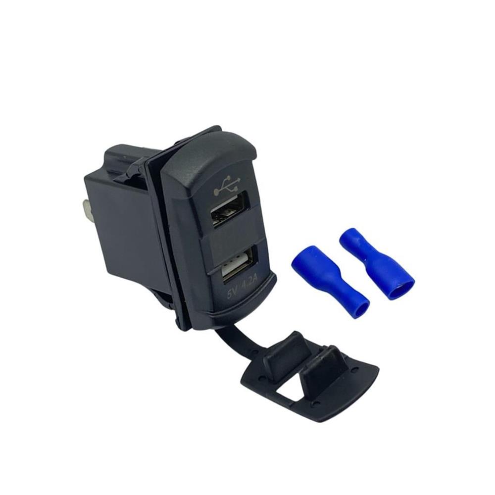12V 24V DC USB 4.2A Şarj Port Voltmetreli Dikdörtgen