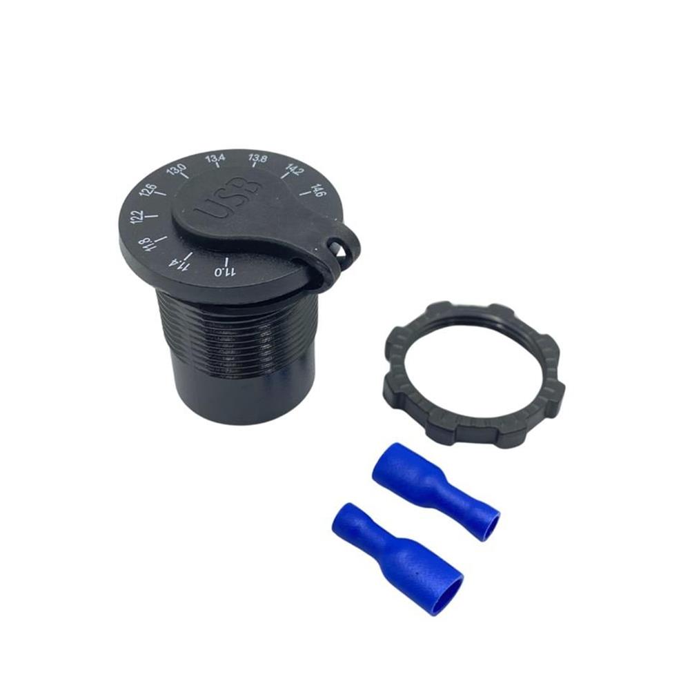 12V 24V DC USB QC3.0 Şarj Port Kadran VoltmetreliAnahtarlı Yuvarlak