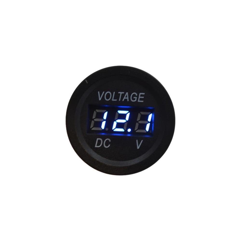 12V 24V DC Voltmetre Yuvarlak Düz
