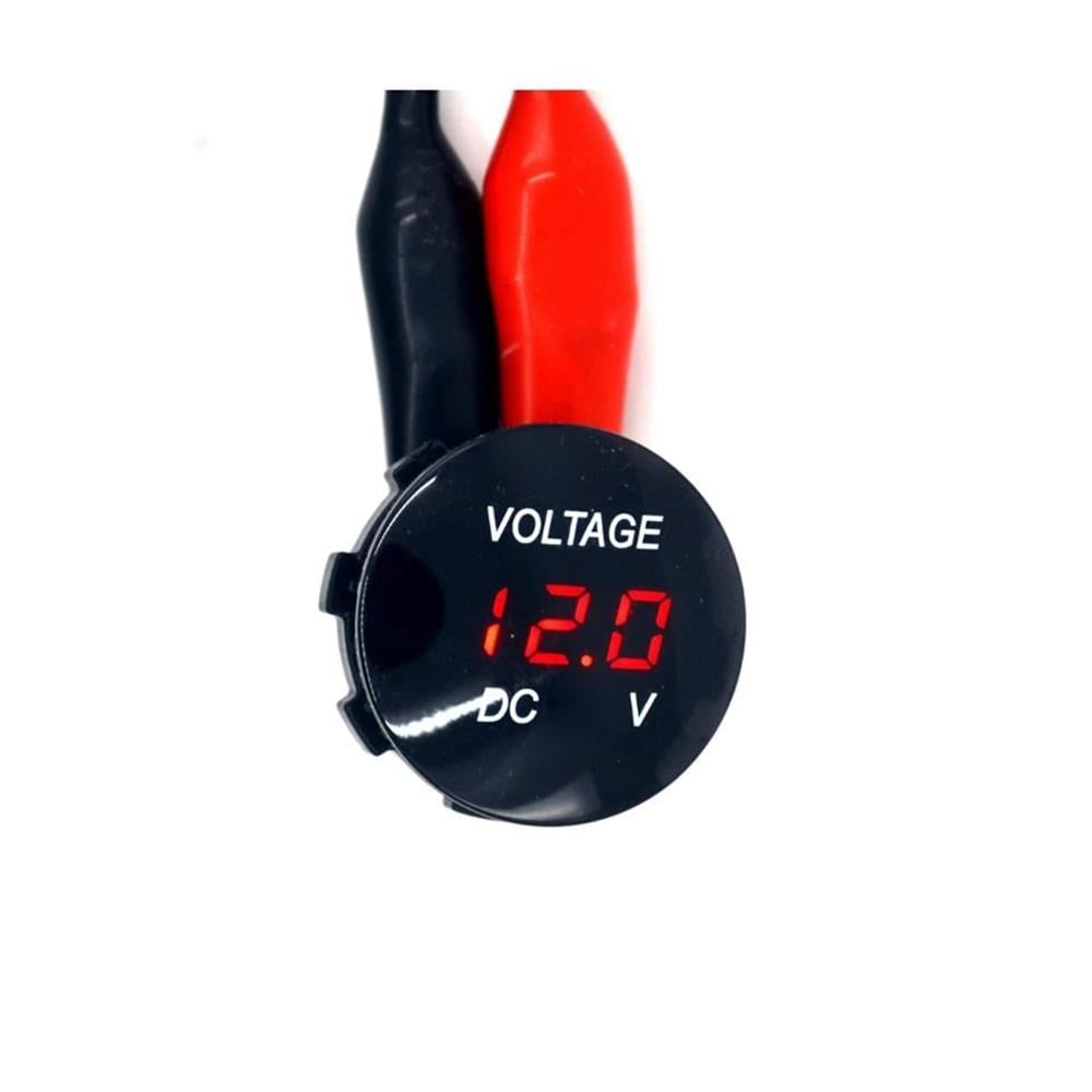 12V 24V Dijital Voltmetre 28mm Mini Yuvarlak 6-32VArası