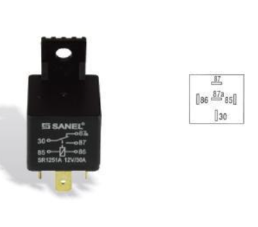 12V 50A Röle 5 uçlu 30-87-87a-86-85 Braketli